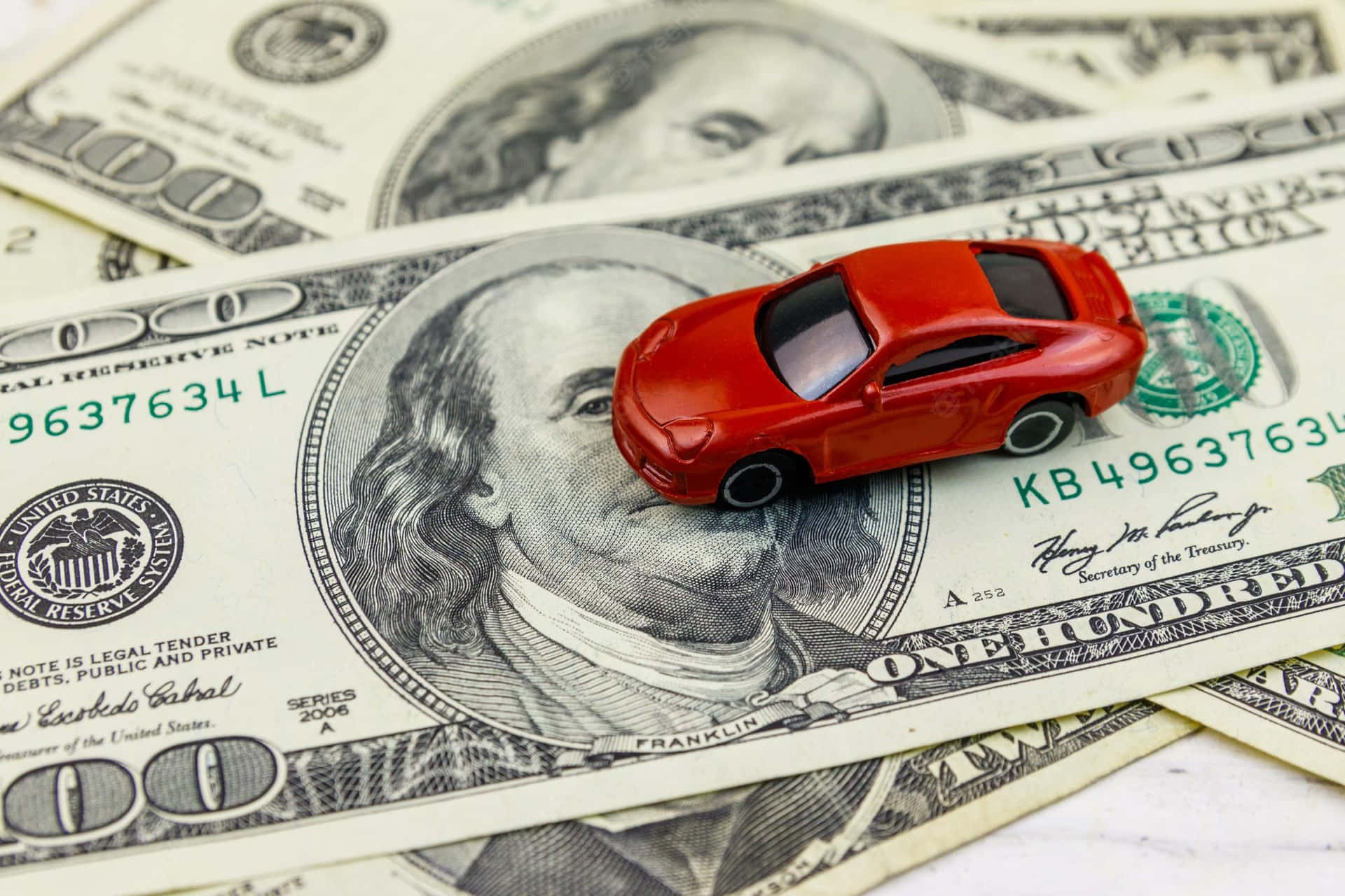 Cool Toy Car On Money Background