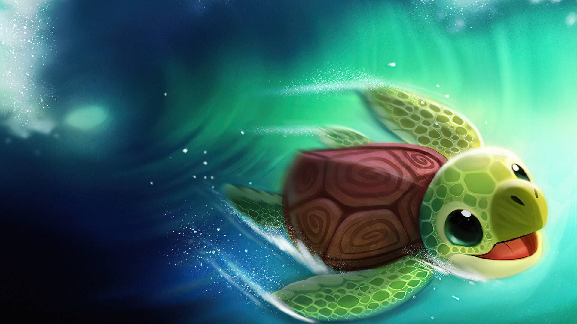 Cool Turtle Digital Drawing Background