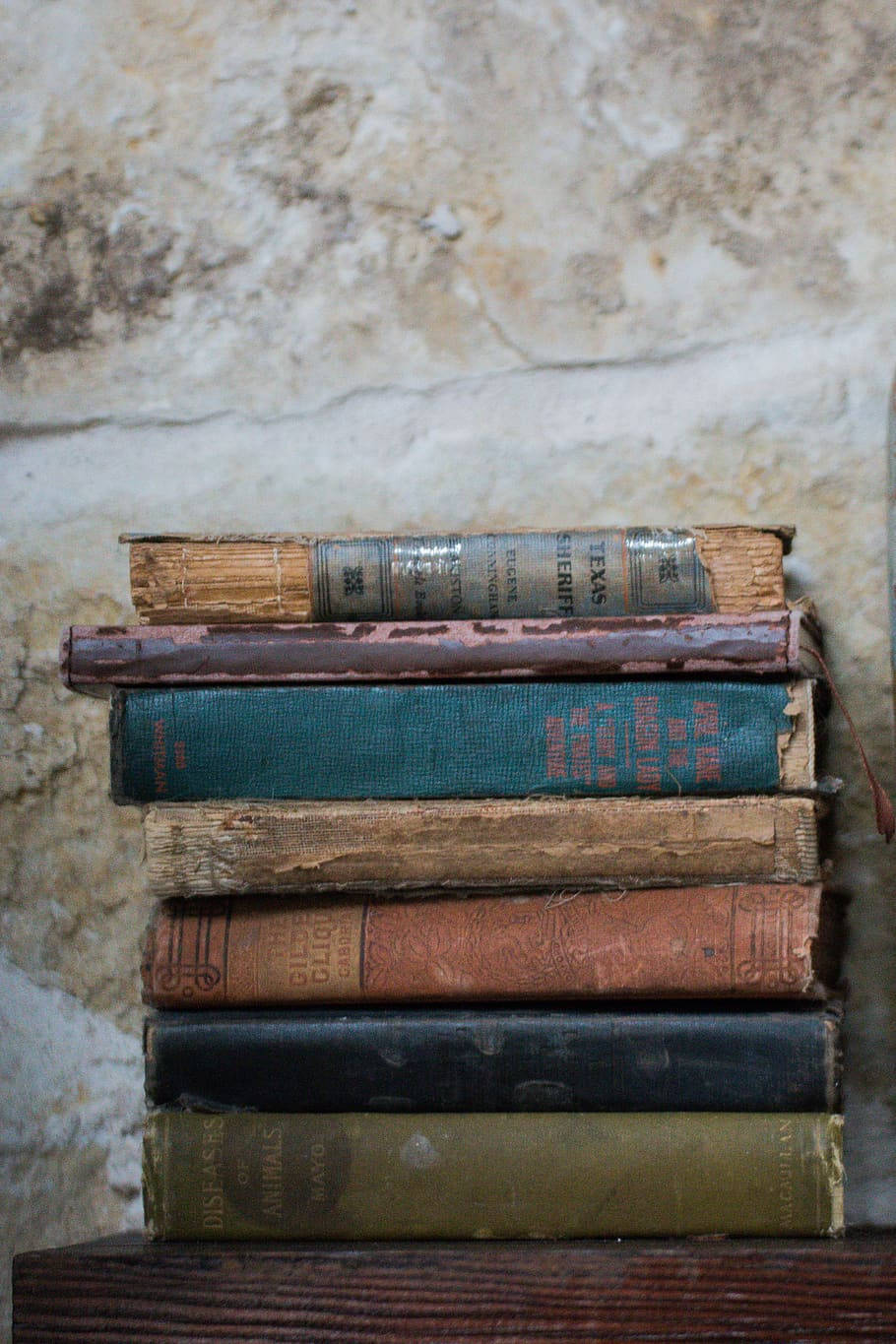 Cool Vintage Stack Of Old Books Background