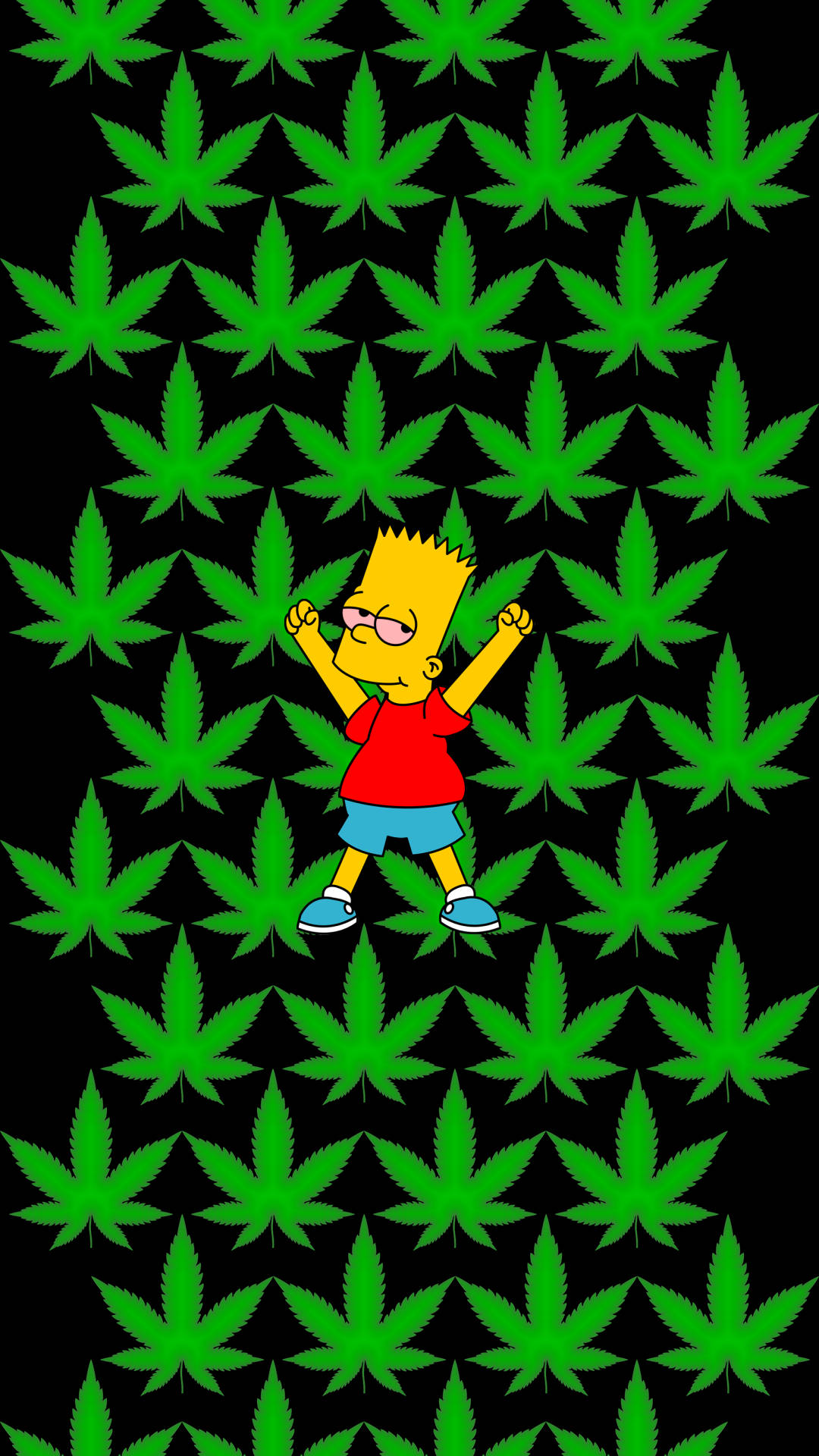 Cool Weed Bart Simpson Portrait Background
