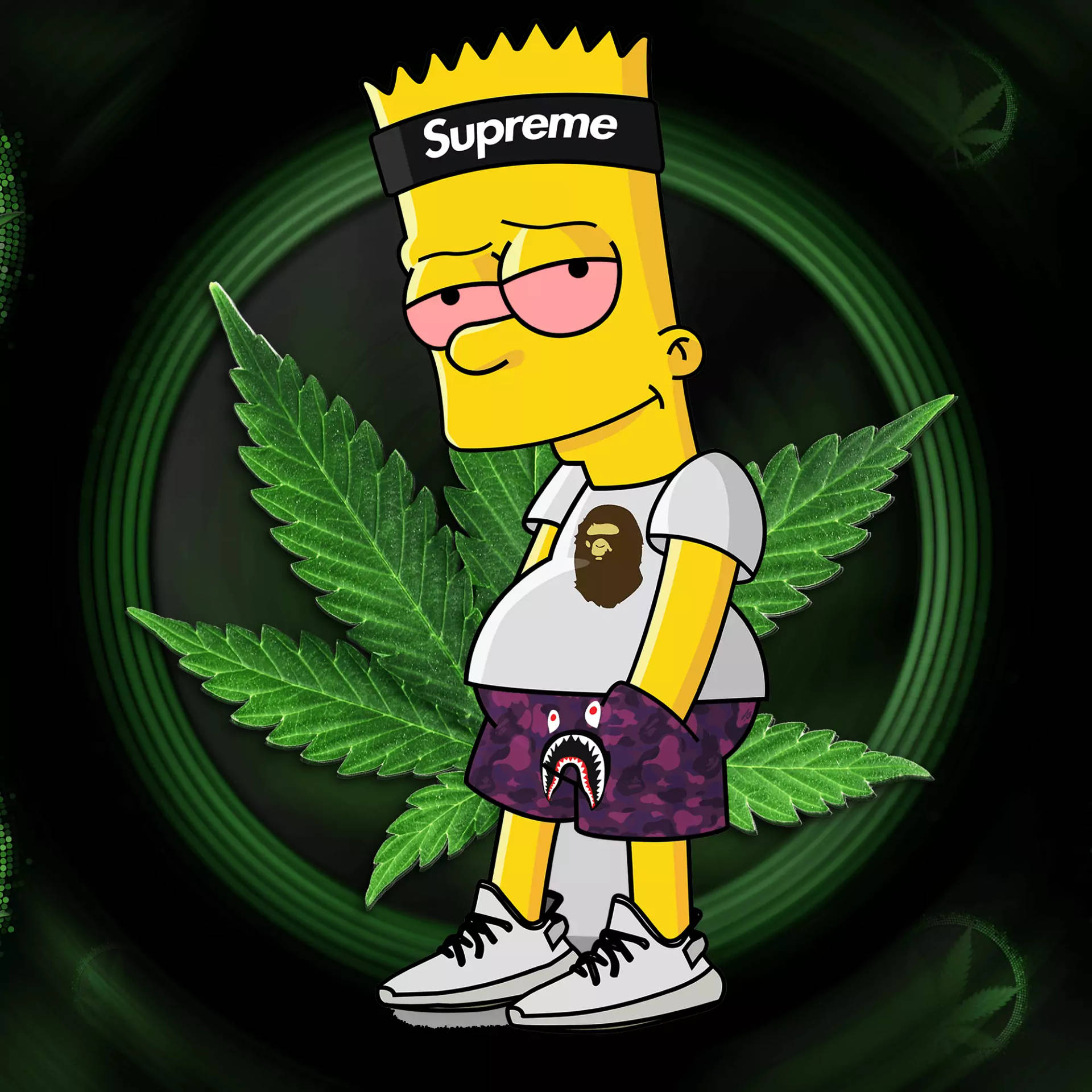 Cool Weed Bart Simpson Background