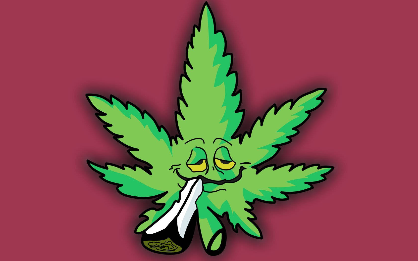 Cool Weed Leaf With Face Background