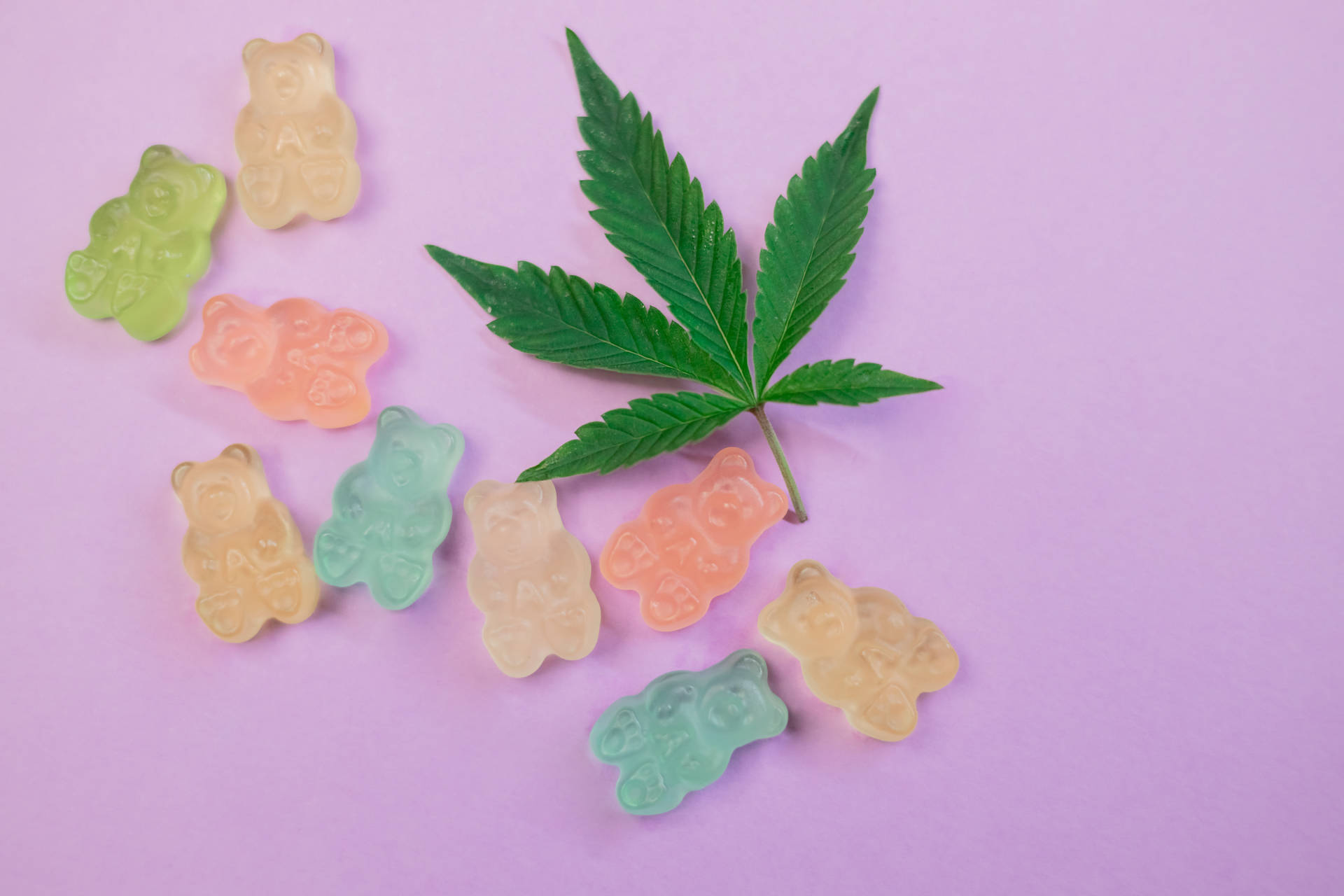 Cool Weed Pastel Gummy Bears Background