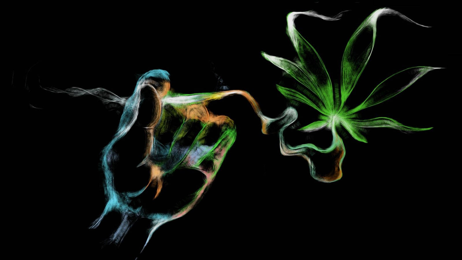 Cool Weed Smoke Digital Painting Background