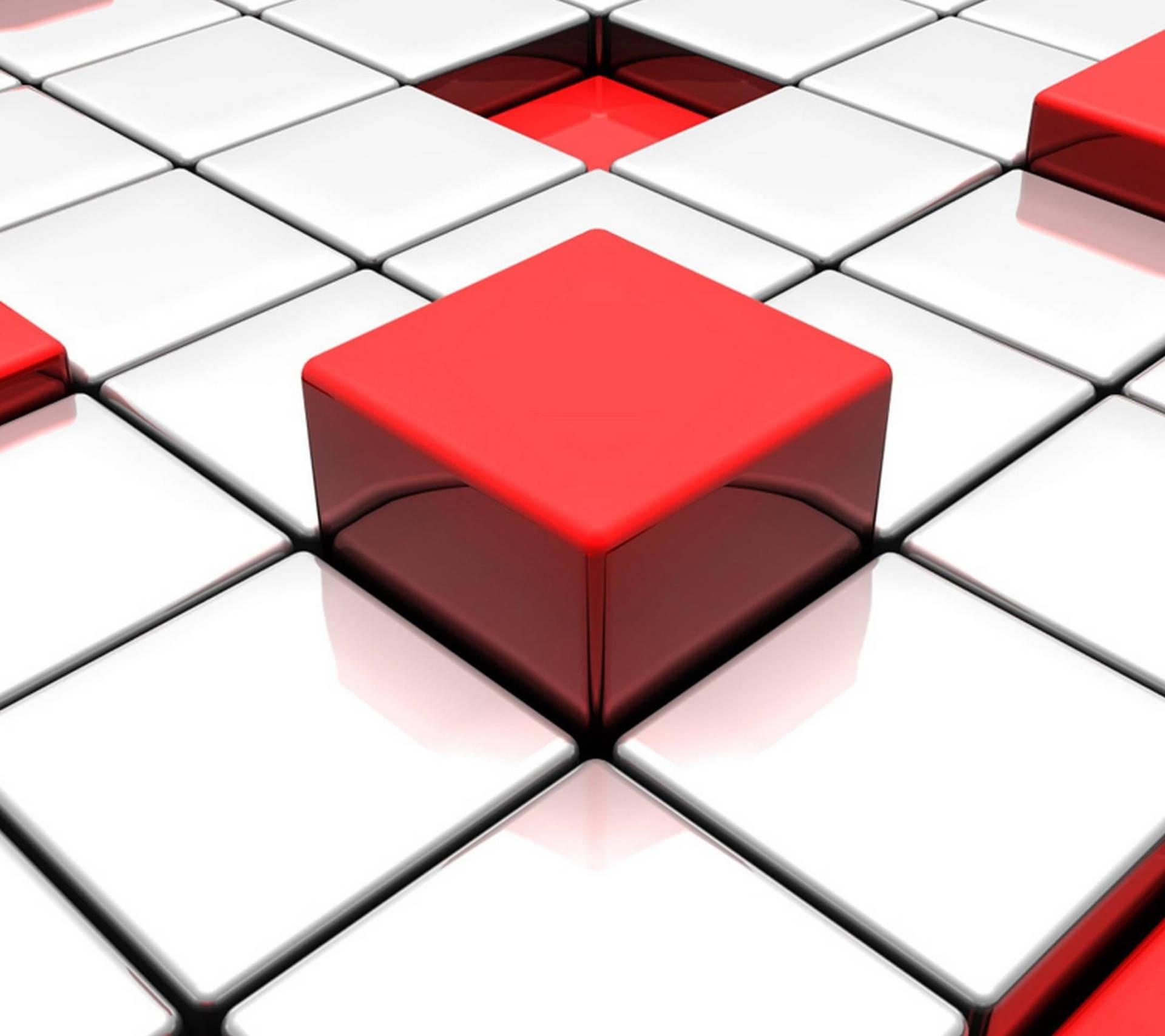 Cool White And Red Tiles Background