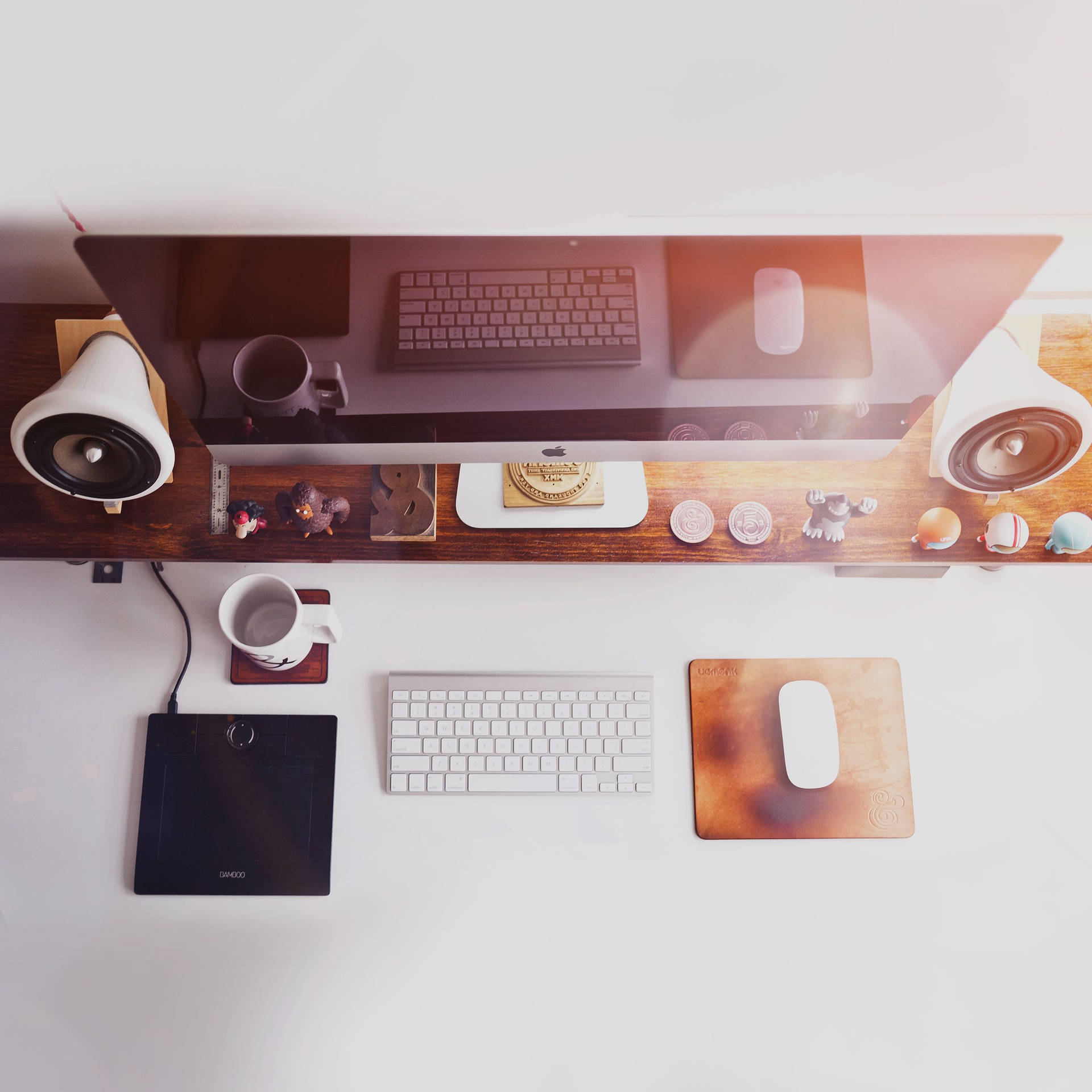 Cool White Marble Office Desk