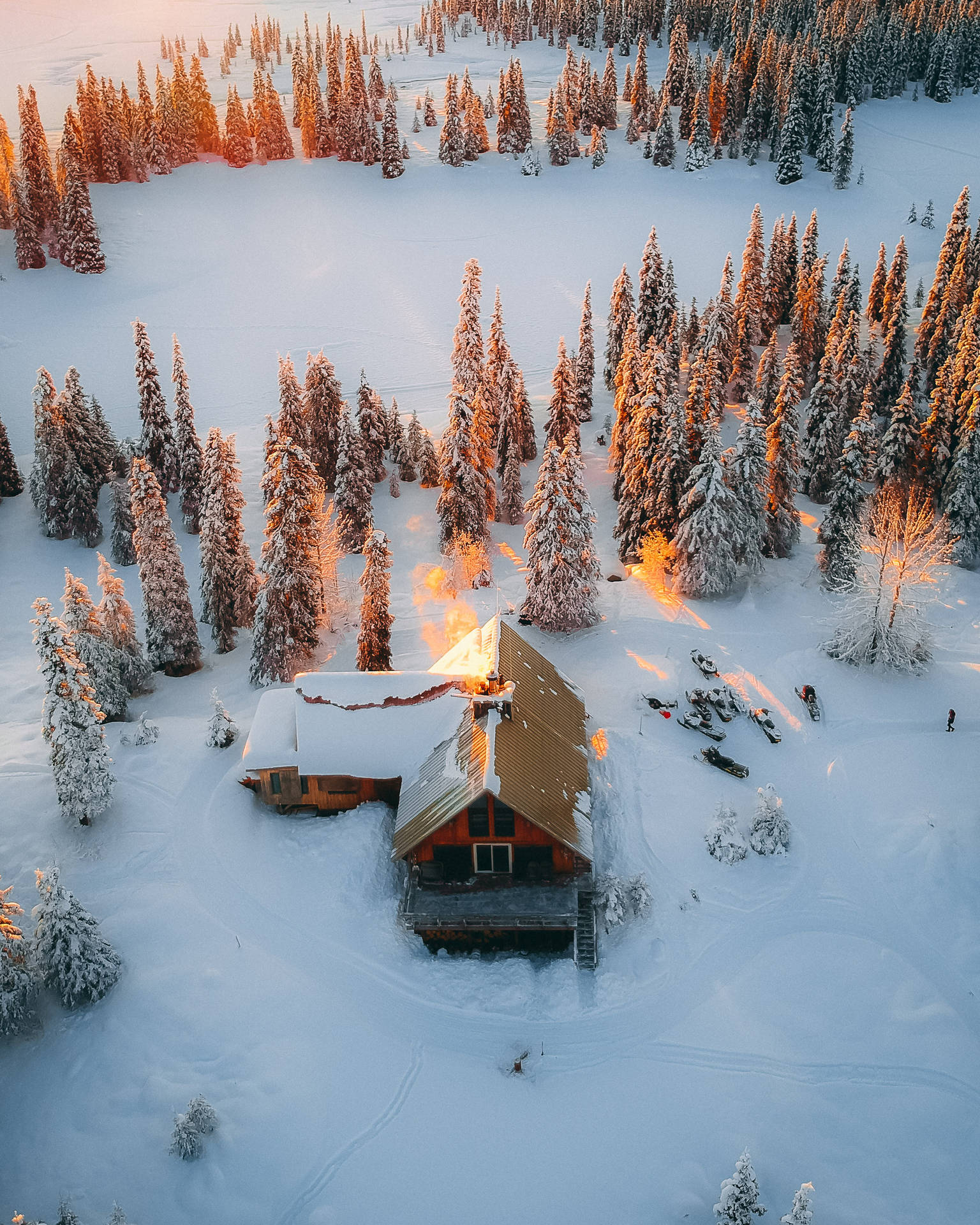 Cool Winter Frosty House Background