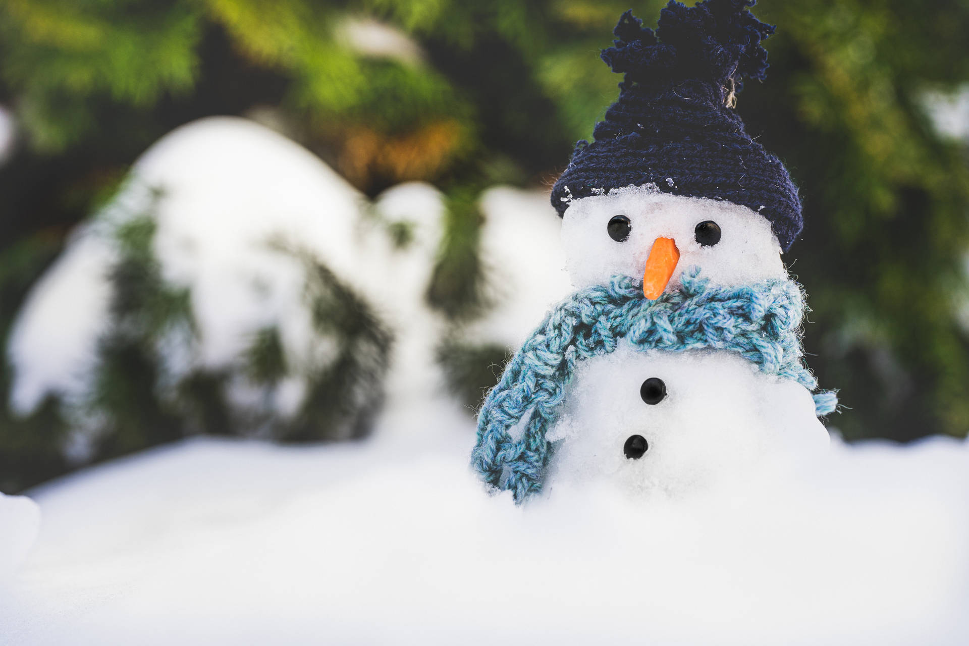 Cool Winter Snowman Background