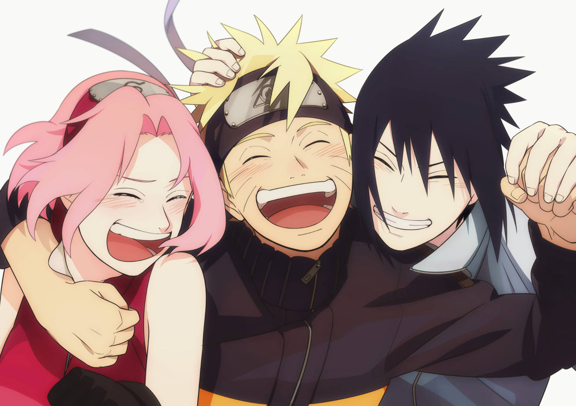 Coolest Naruto Friends Laugh And Smile Background