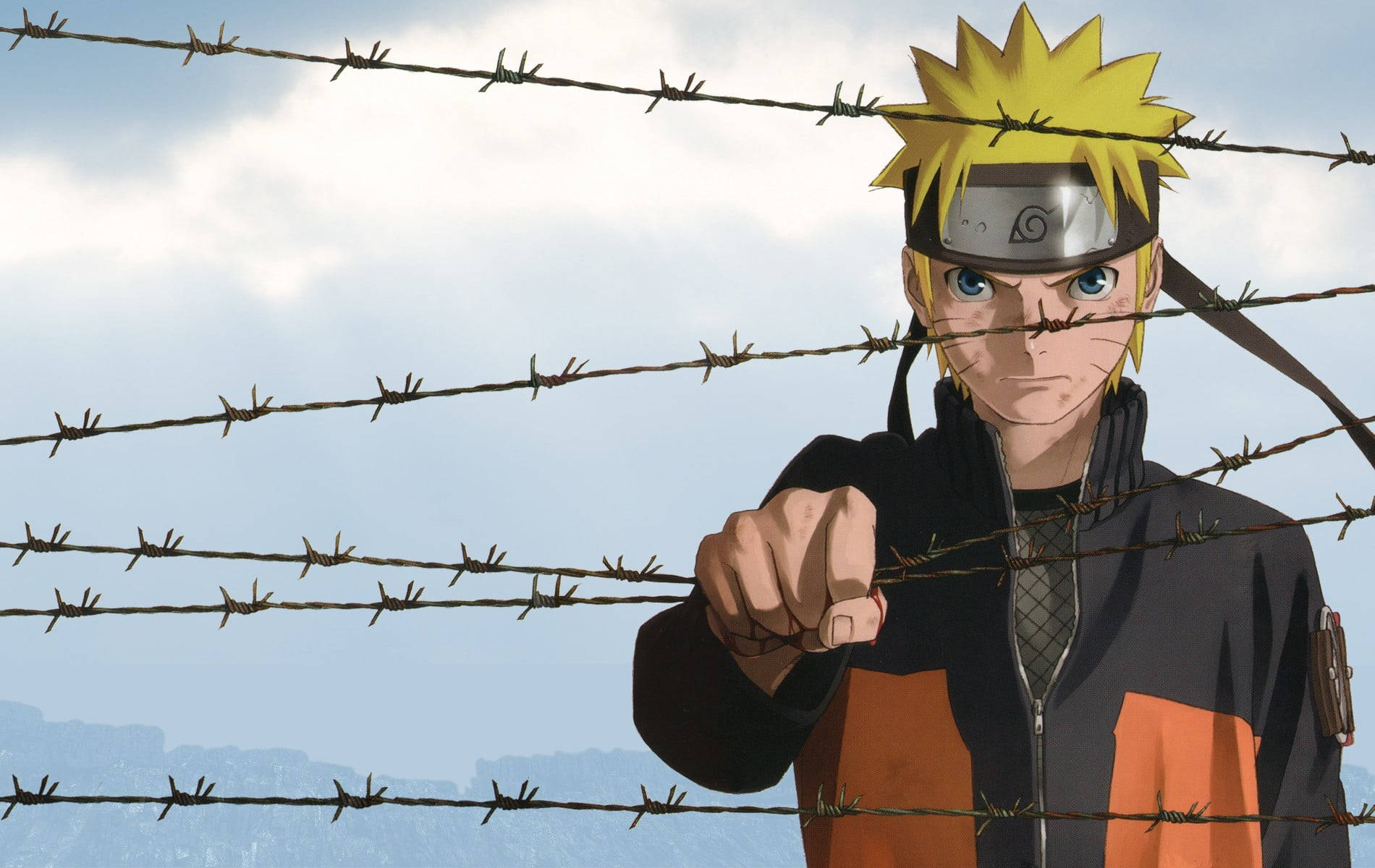 Coolest Naruto In Barbwire Poster Background