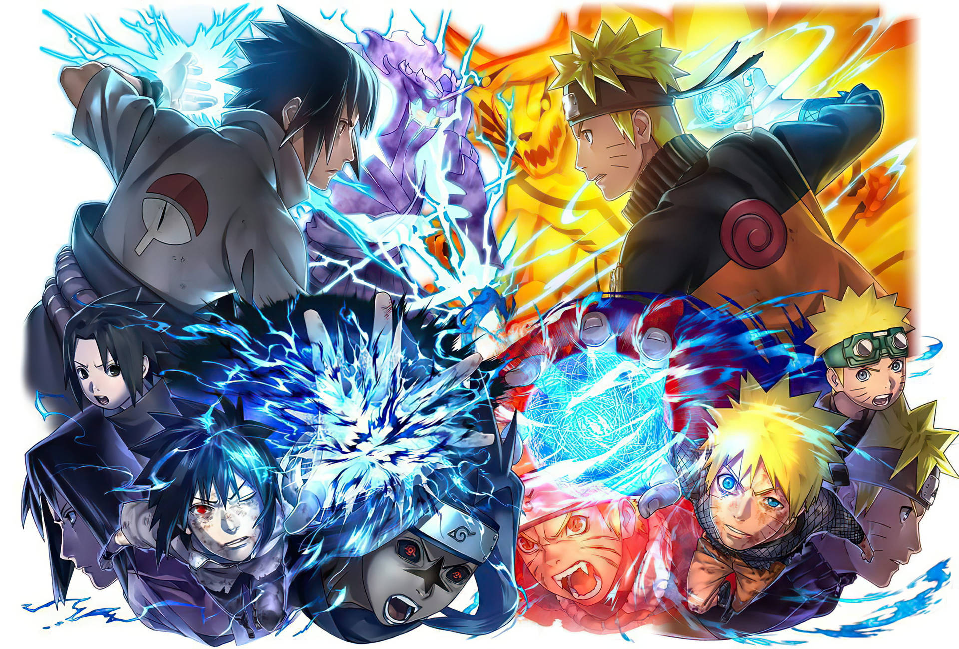 Coolest Naruto Versus Sasuke Background