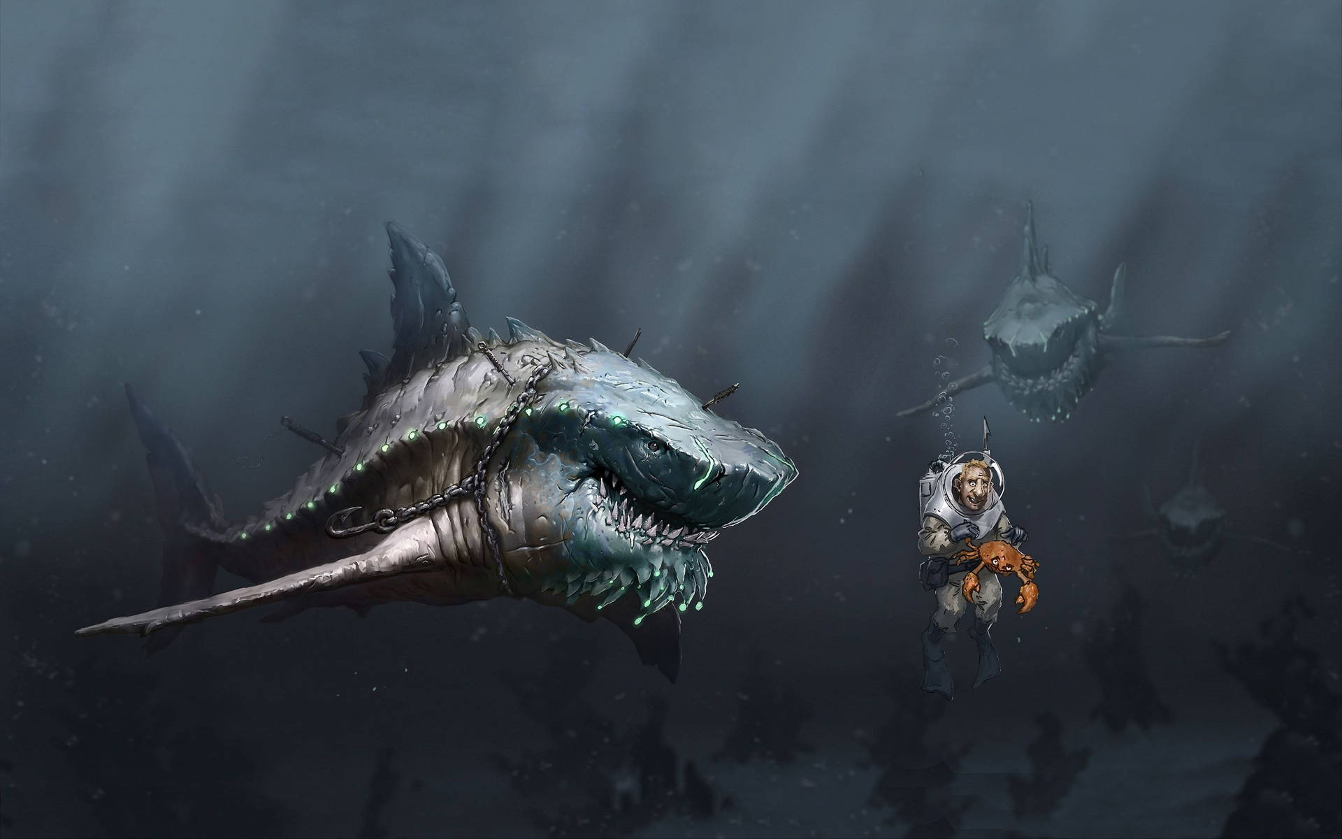 Coolest Ocean Monsters Background