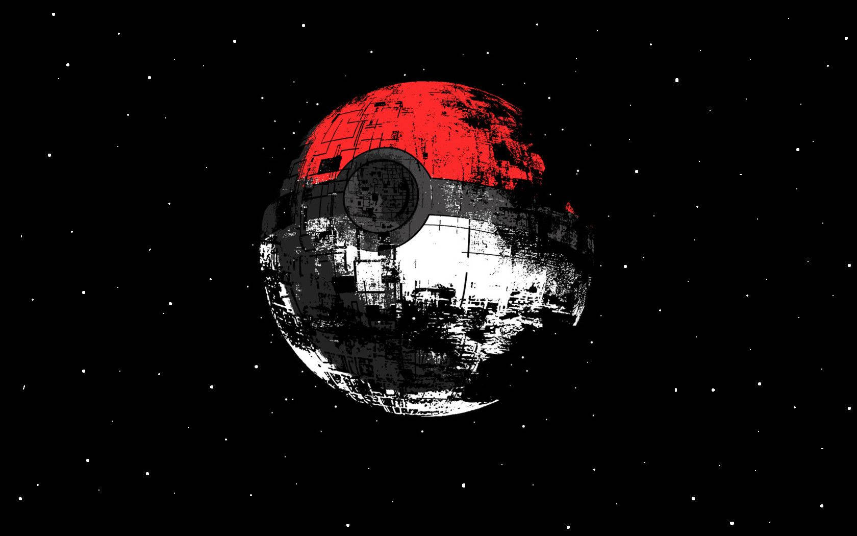 Coolest Poke Ball On Starry Galaxy Background