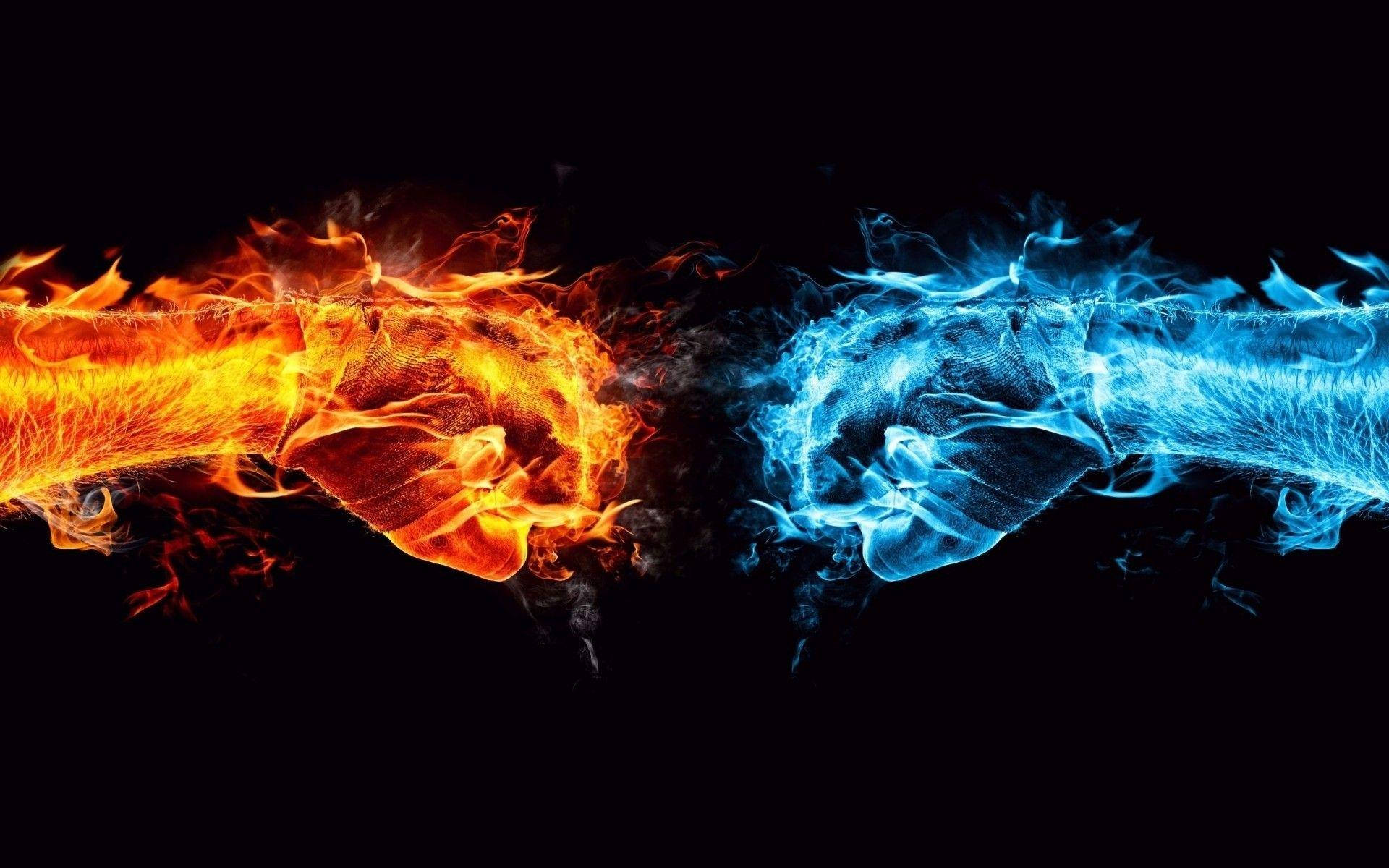 Coolest Water And Fire Fists Background
