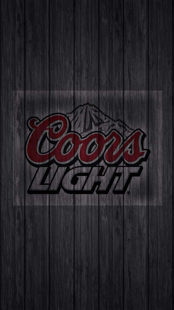 Coors Light Logo Painted On A Wooden Door Background