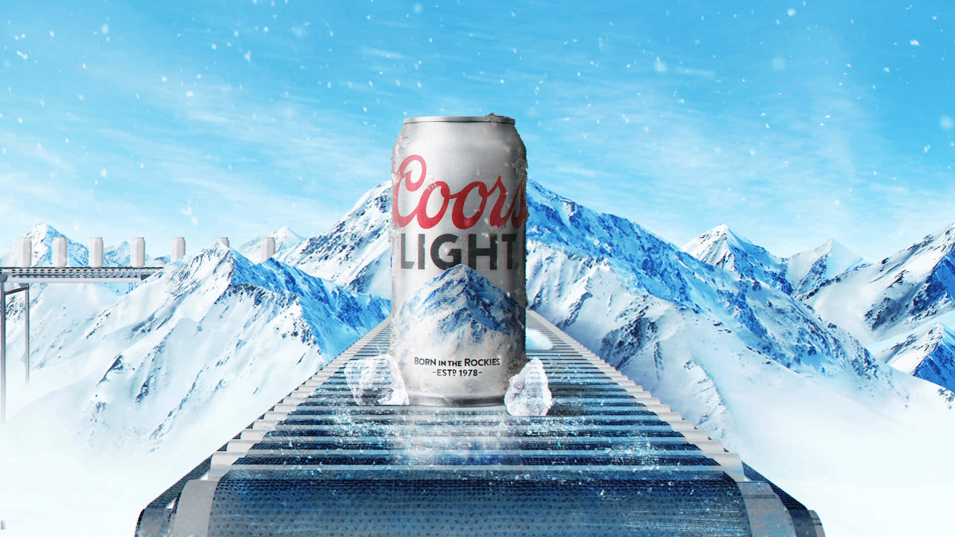 Coors Light On A Steel Bridge Background