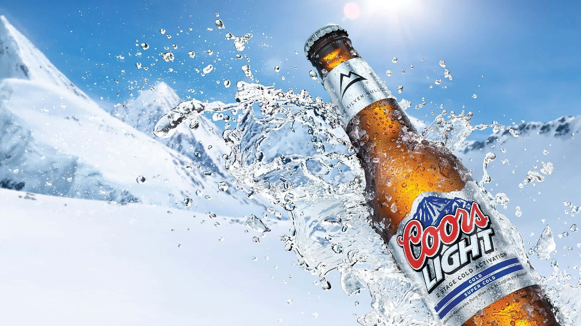 Coors Light With A Splash Of Water Background