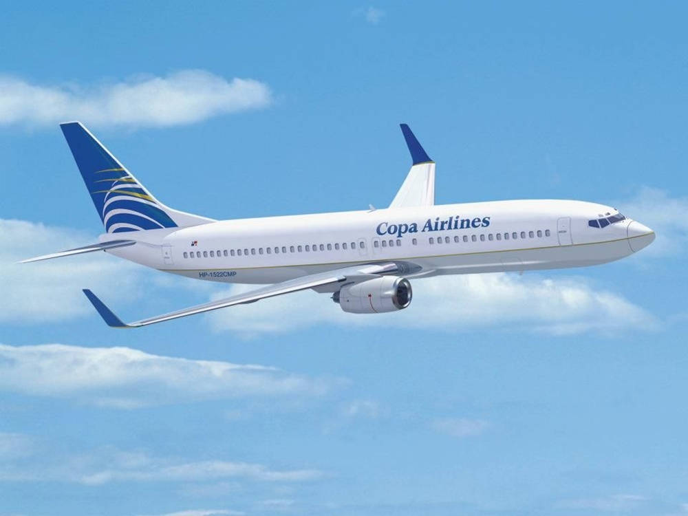 Copa Airlines Airplane In Sky Background