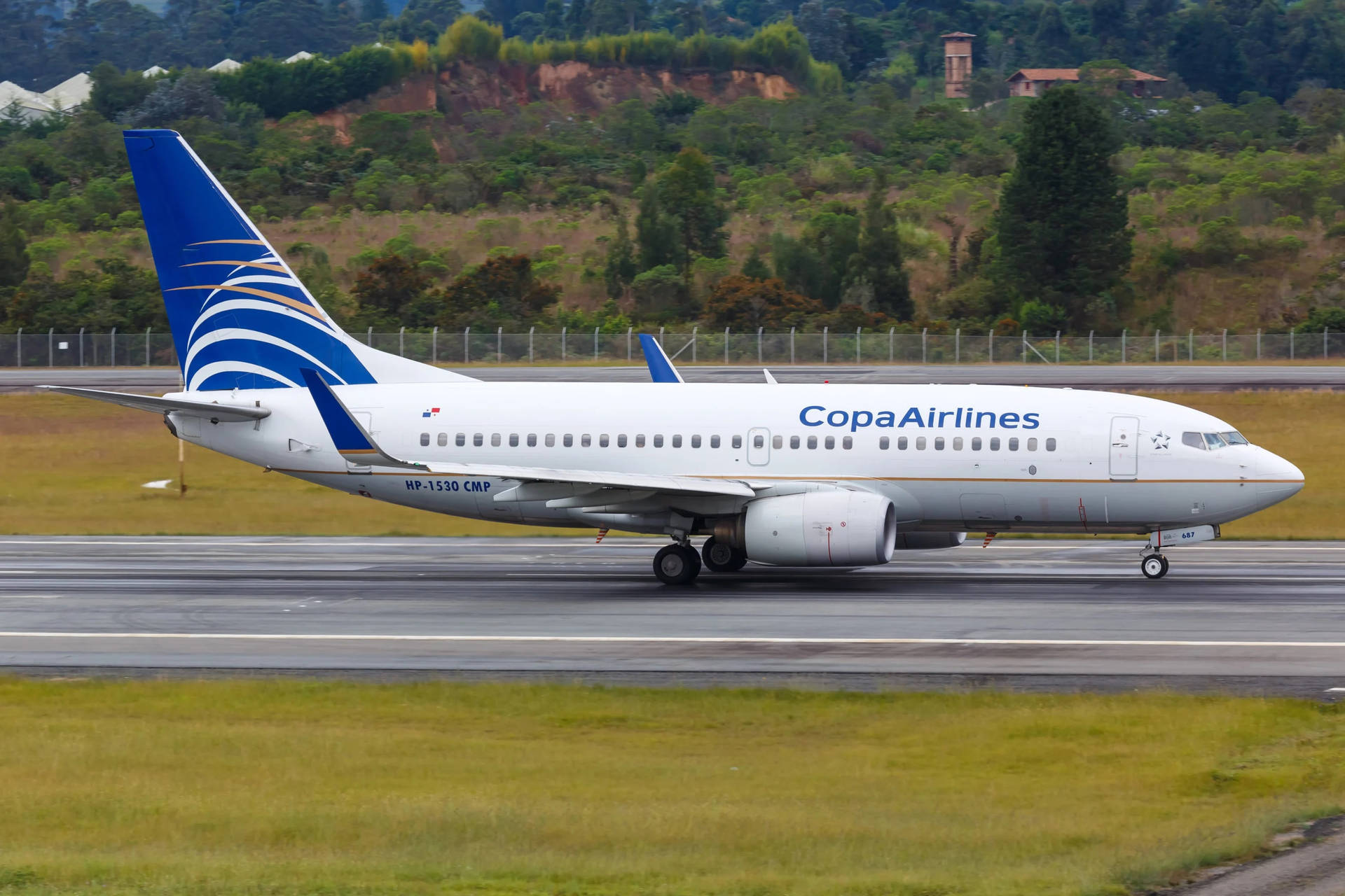 Copa Airlines Airplane Landing Area Background