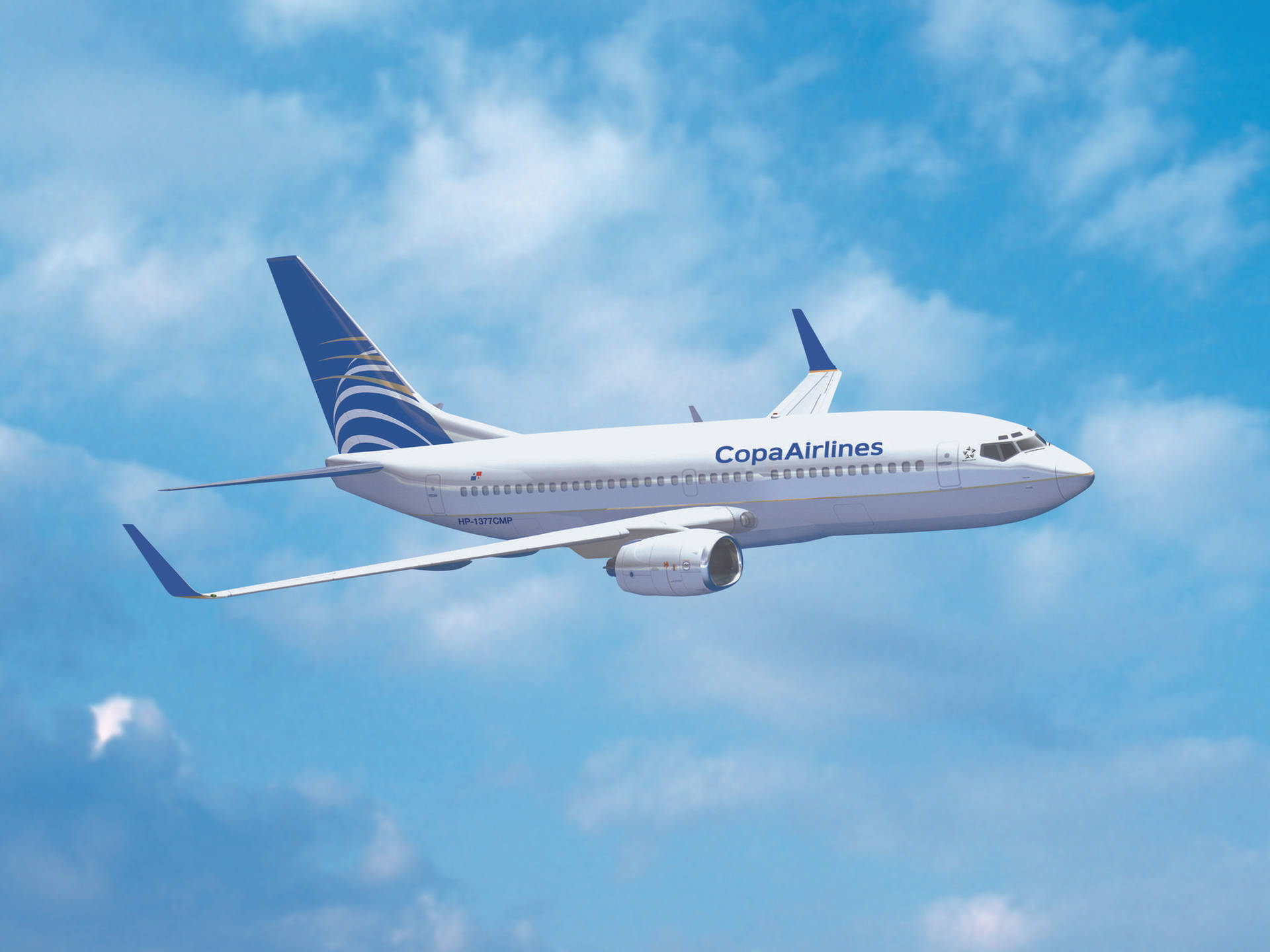 Copa Airlines Plane On Clouds Background