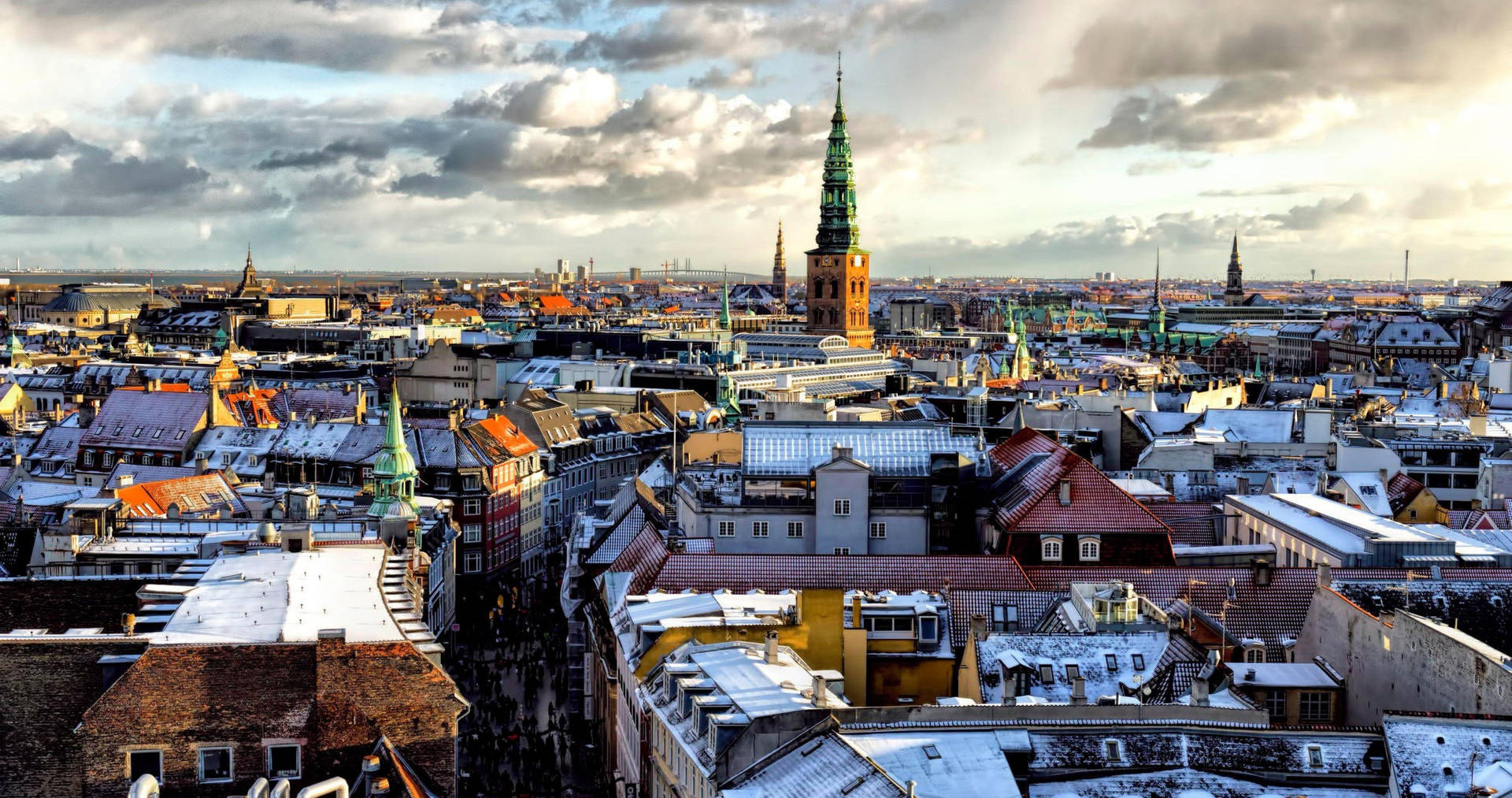 Copenhagen Beautiful Skyline Background