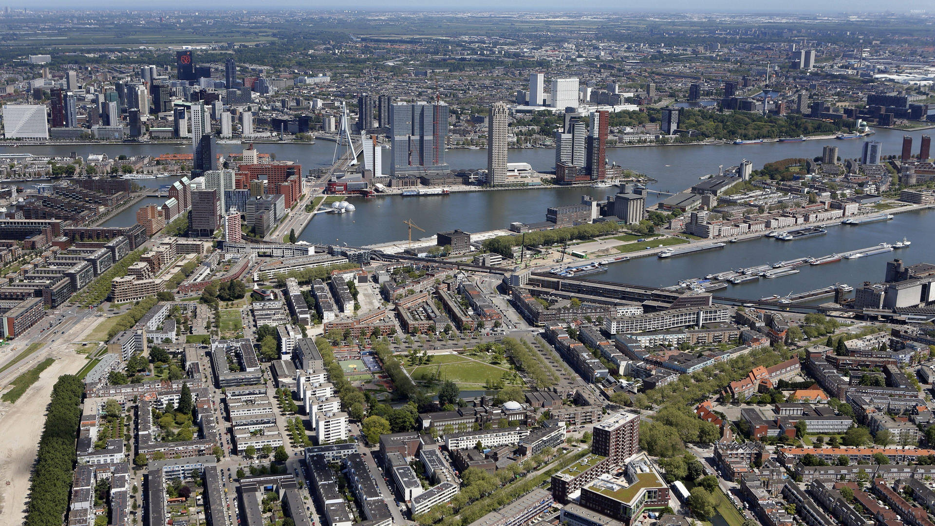 Copenhagen Daytime Aerial View Background