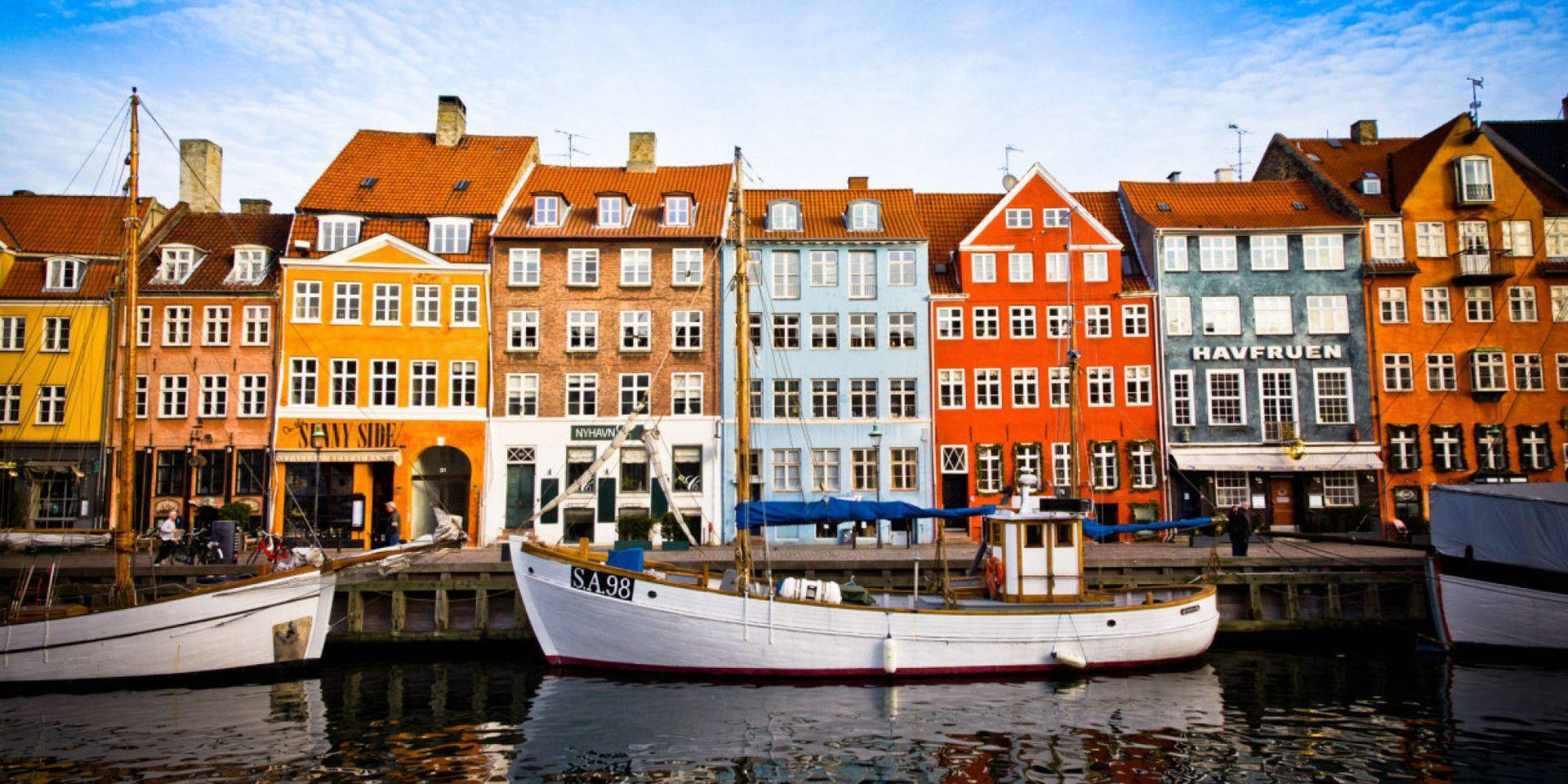 Copenhagen White Boats Background