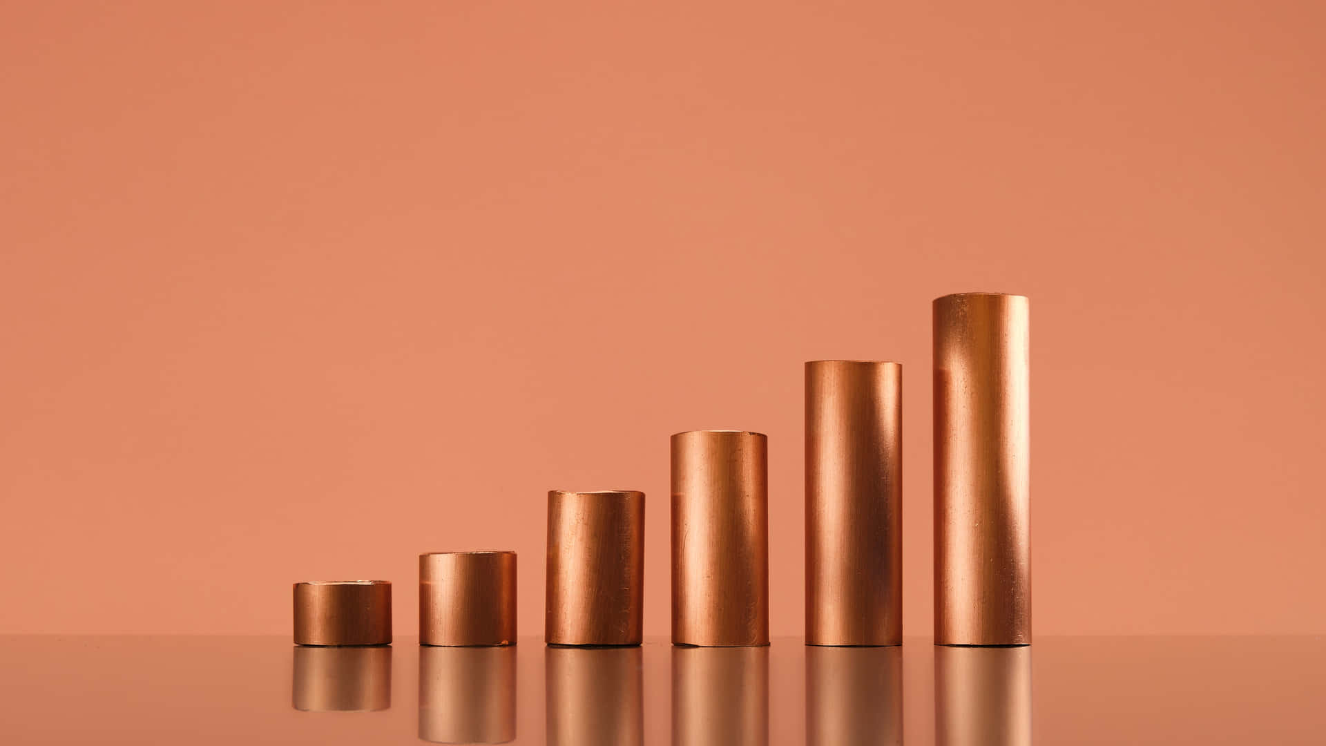 Copper Cylinders Gradient Display Background