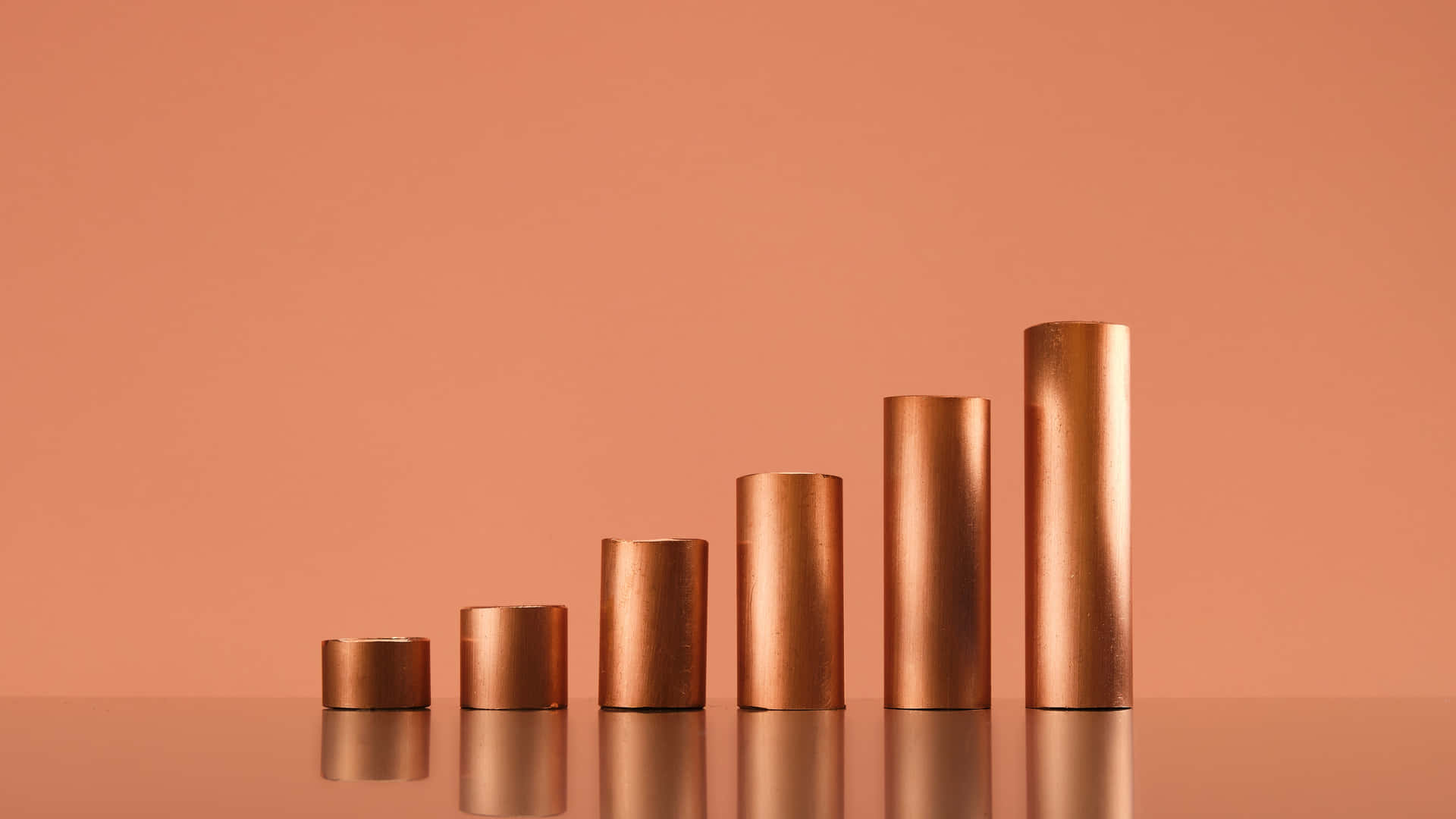 Copper Cylinders Gradient Display