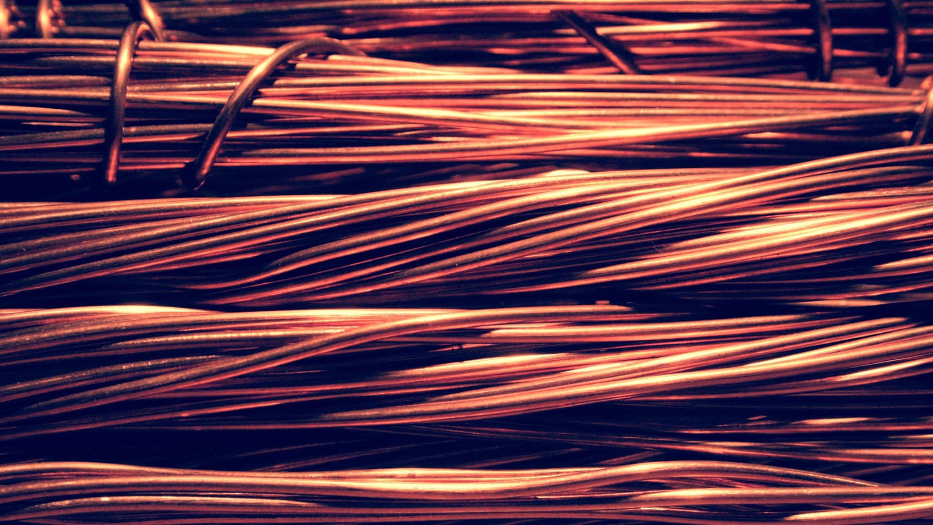 Copper Wire Bundles Texture Background