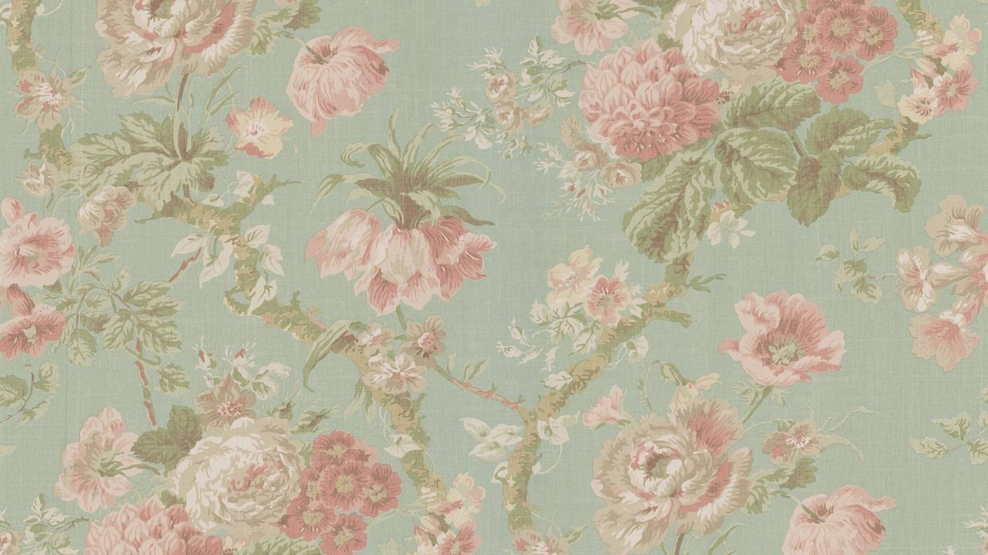 Coquette Vintage Pink Flowers Background