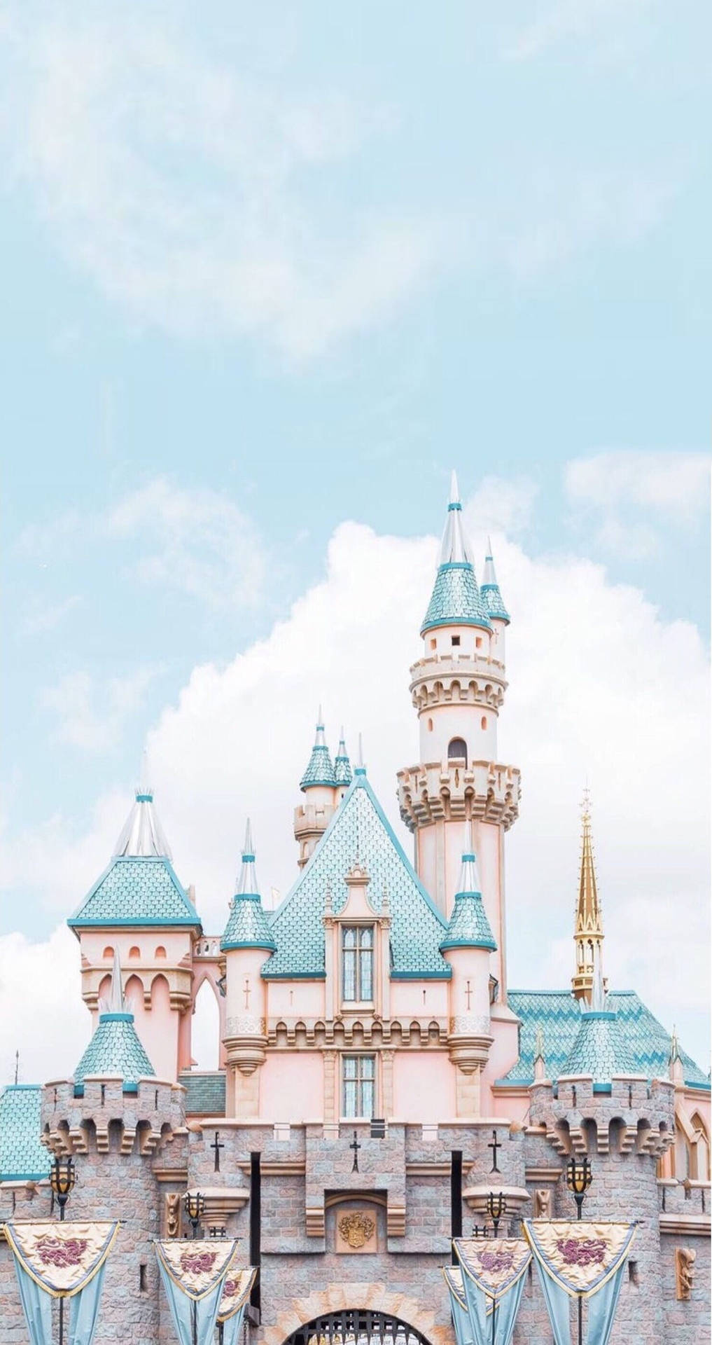 Coral Blue Disney Castle Background