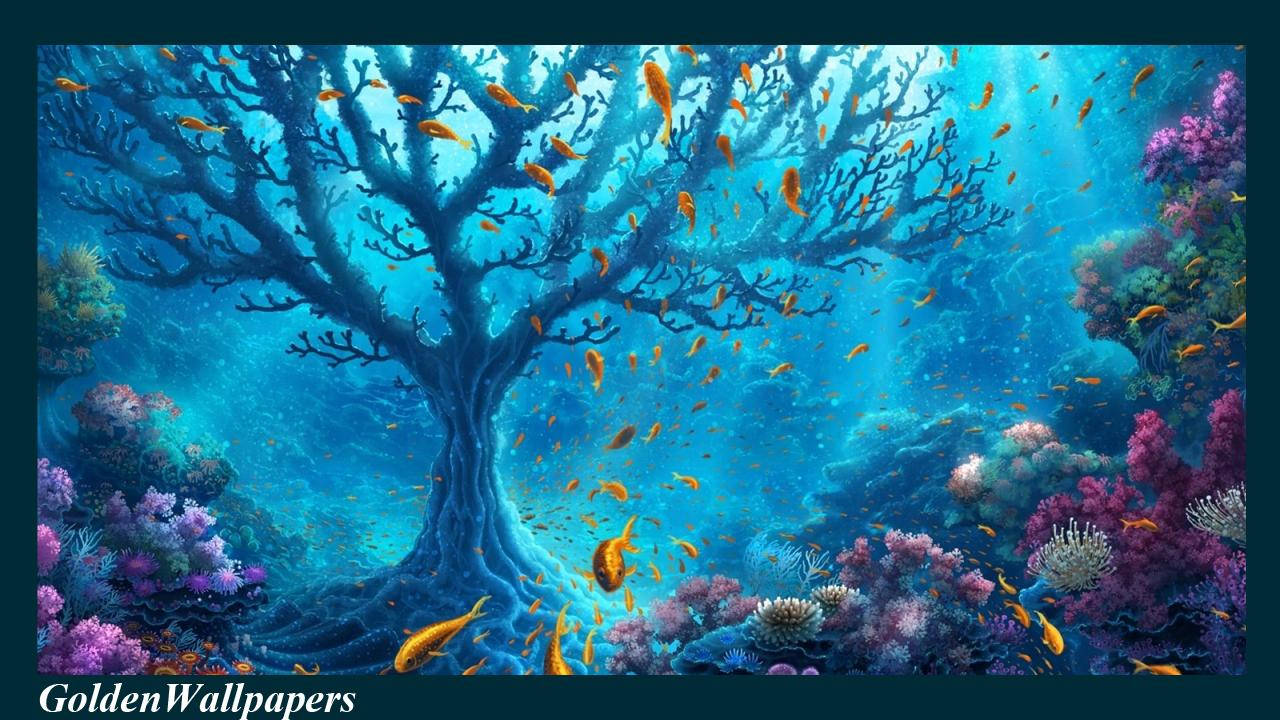 Coral In Underwater World Background