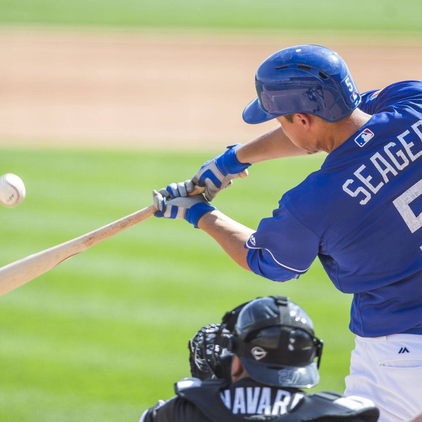 Corey Seager About To Hit A Baseball
