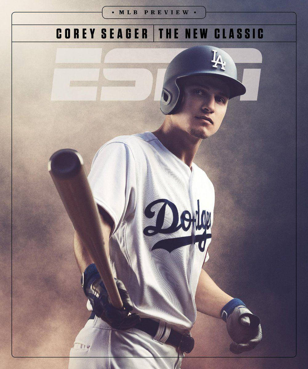 Corey Seager In Action On Espn Poster Background