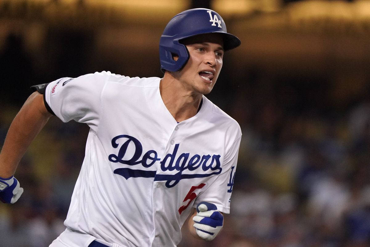 Corey Seager Running During Game Background