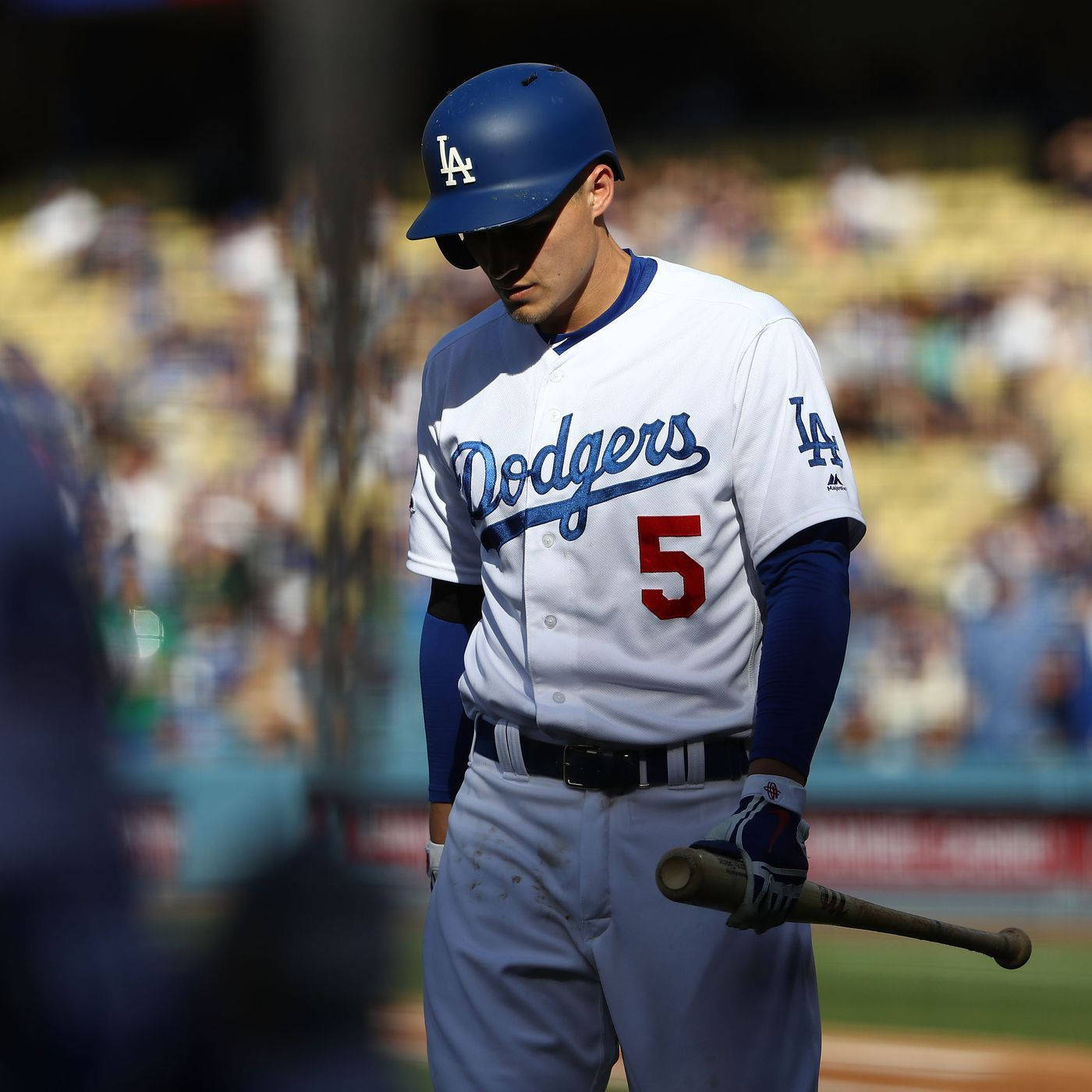 Corey Seager Standing And Looking Down