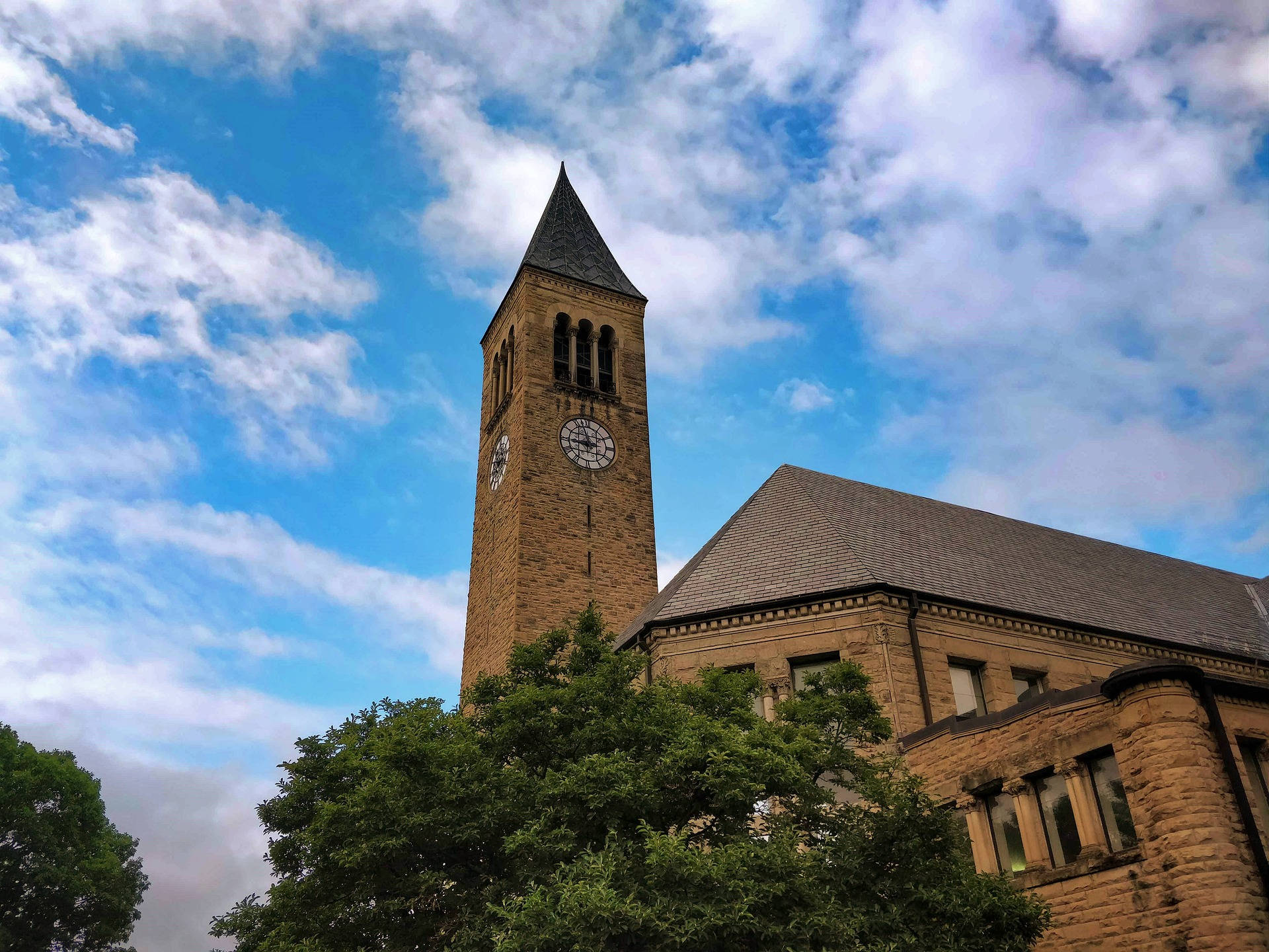 Cornell University Mcgraw Tower Side View Background