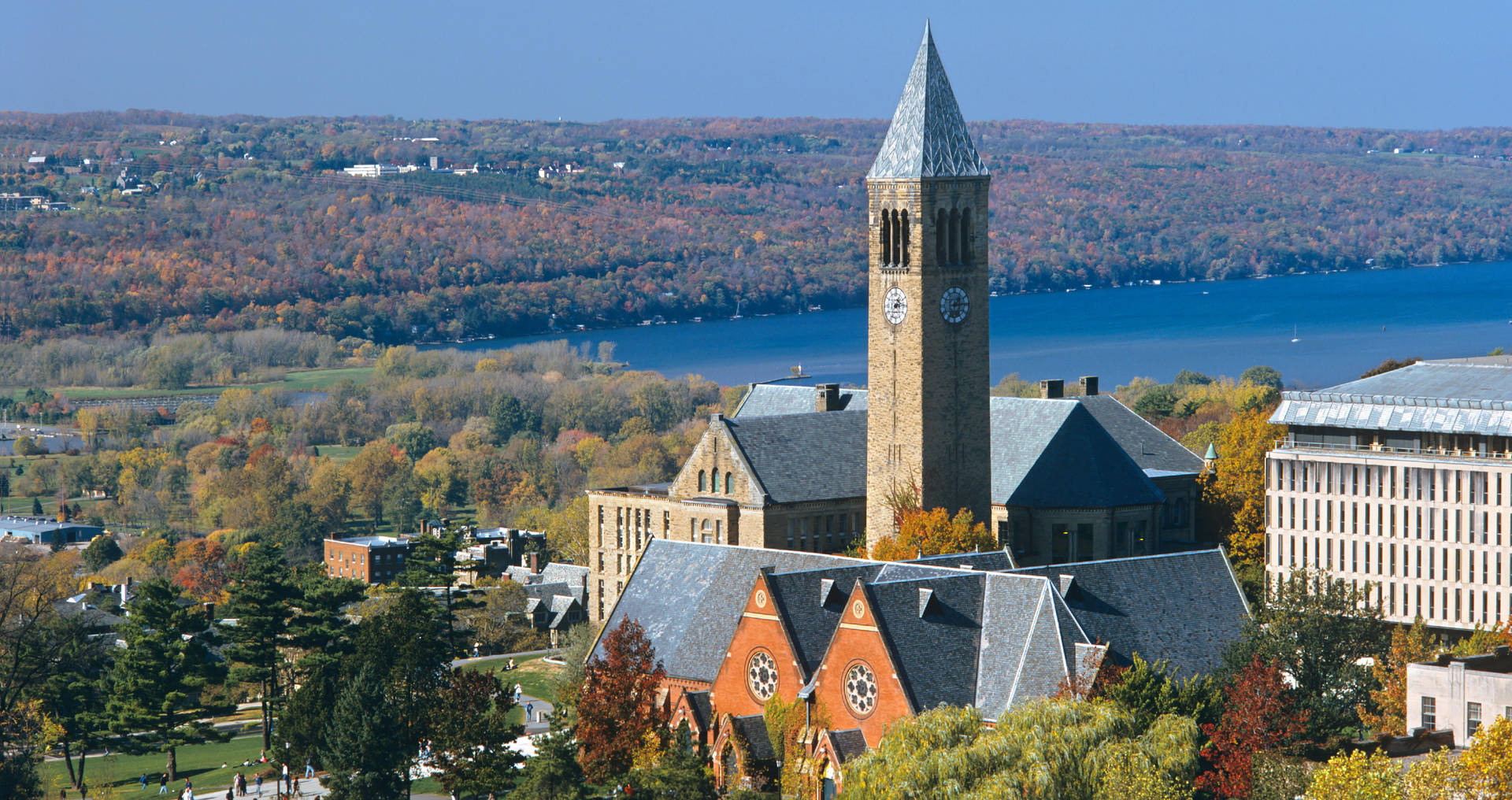 Cornell University Tower Aerial View Background