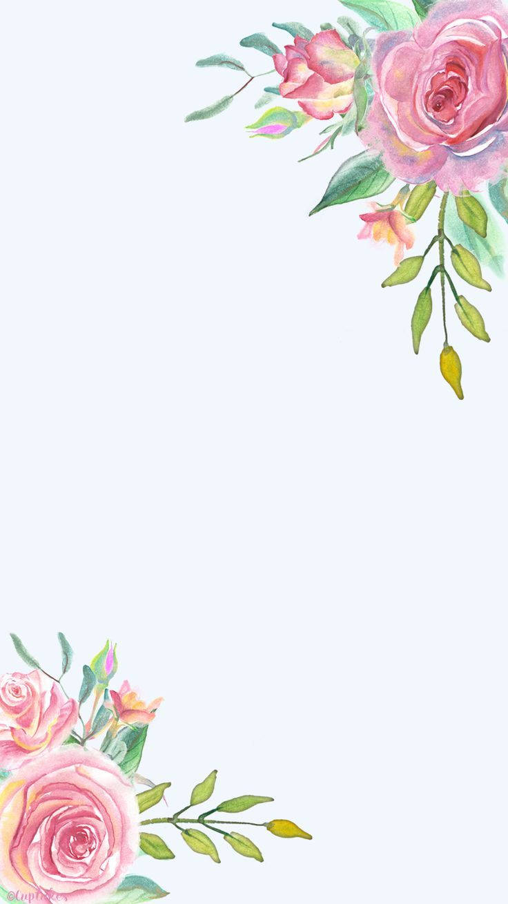 Corner Border Floral Iphone Background