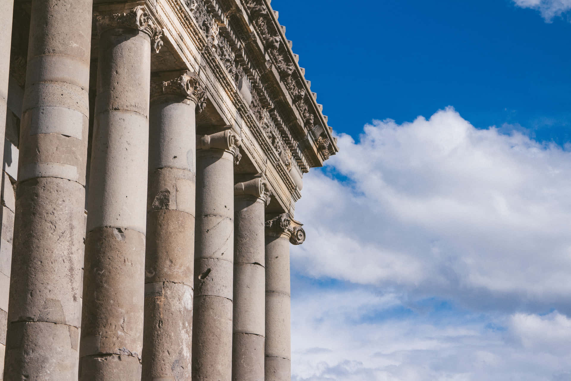 Corner Of Garni Temple Background