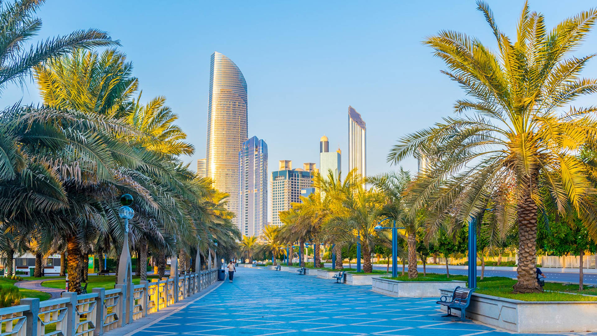 Corniche Road In Dubai Uae Background