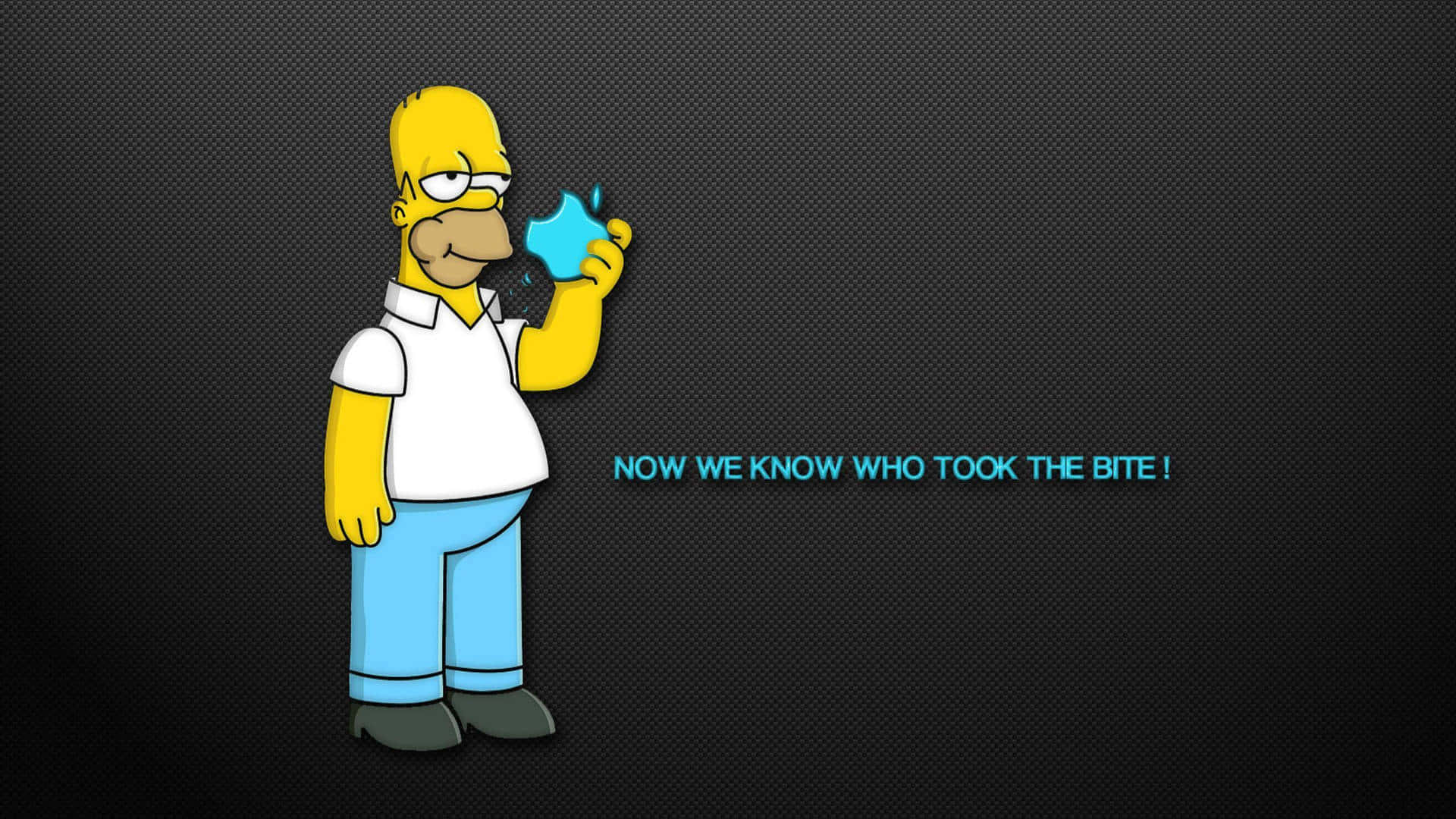 Corny Homer Simpson Biting Apple [wallpaper] Background