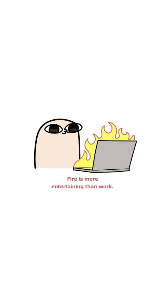 Corny Laptop On Fire [wallpaper] Background