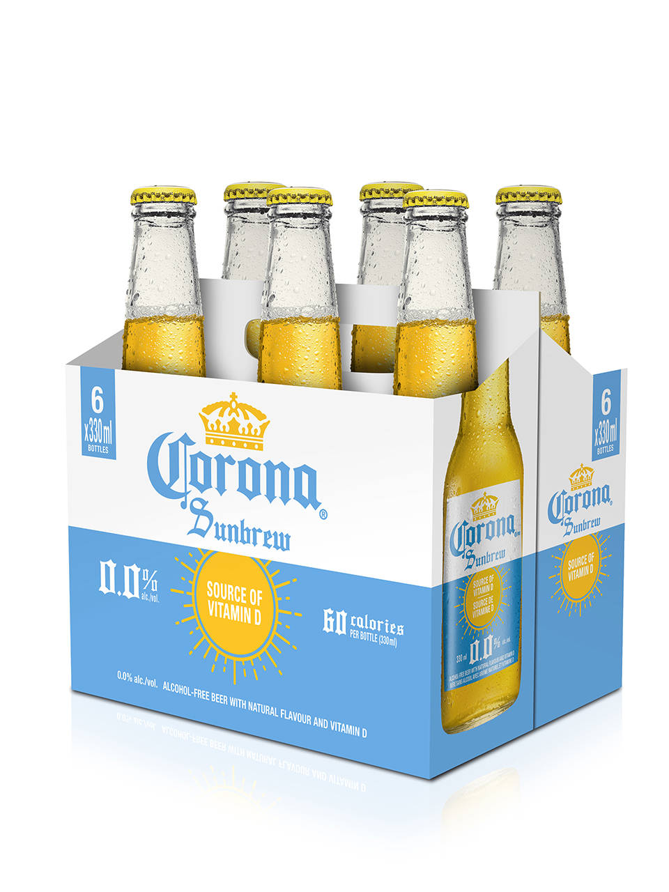 Corona Beer: Refreshing Brew In A Six-pack Background