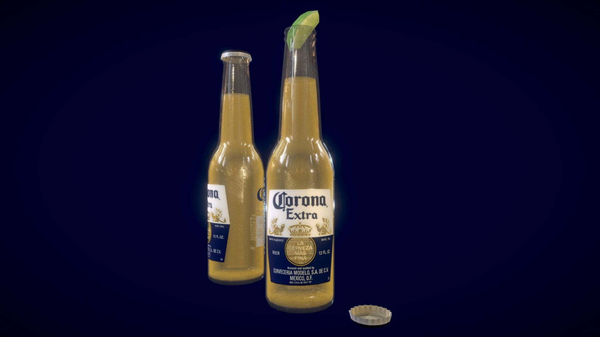 Corona Beer With Lemon Background