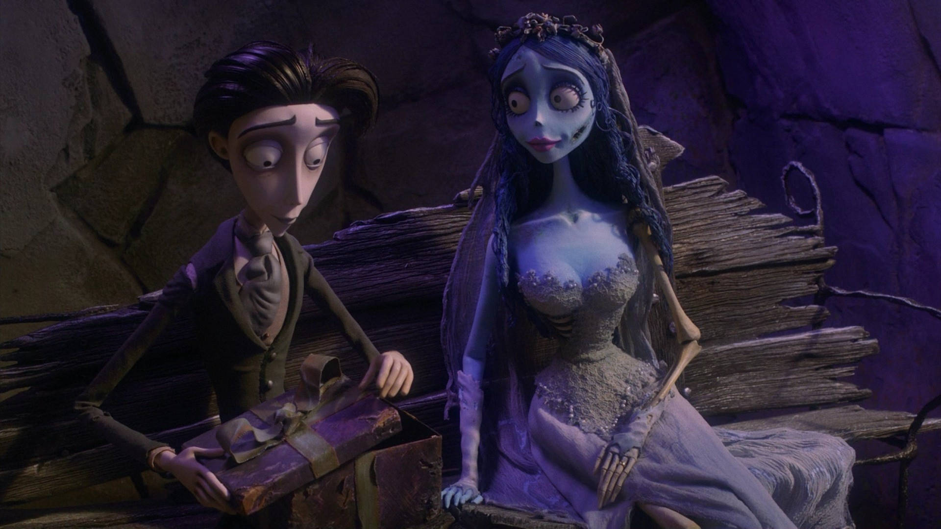 Corpse Bride Giving Victor A Gift Background