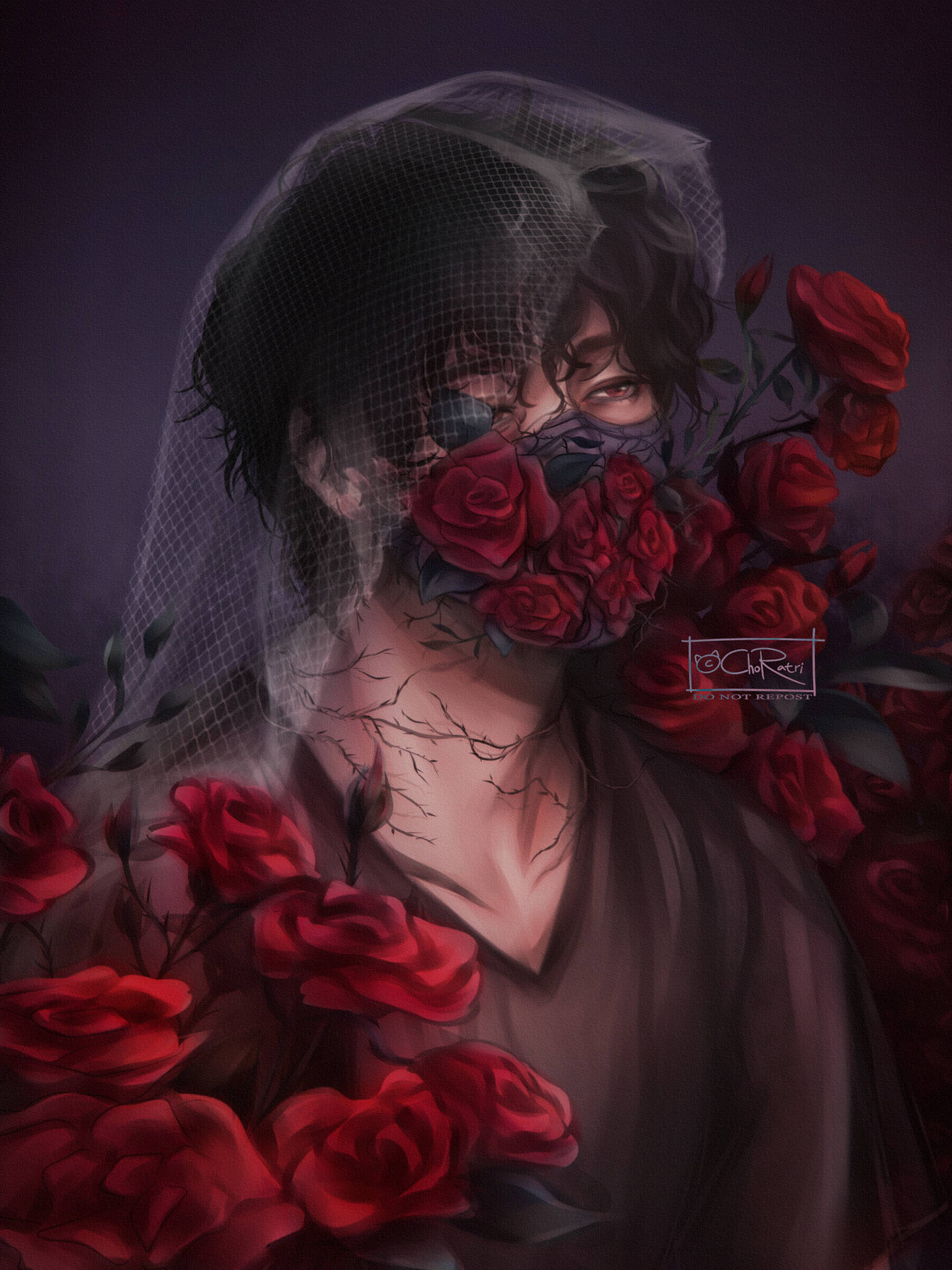 Corpse Husband Red Roses Background