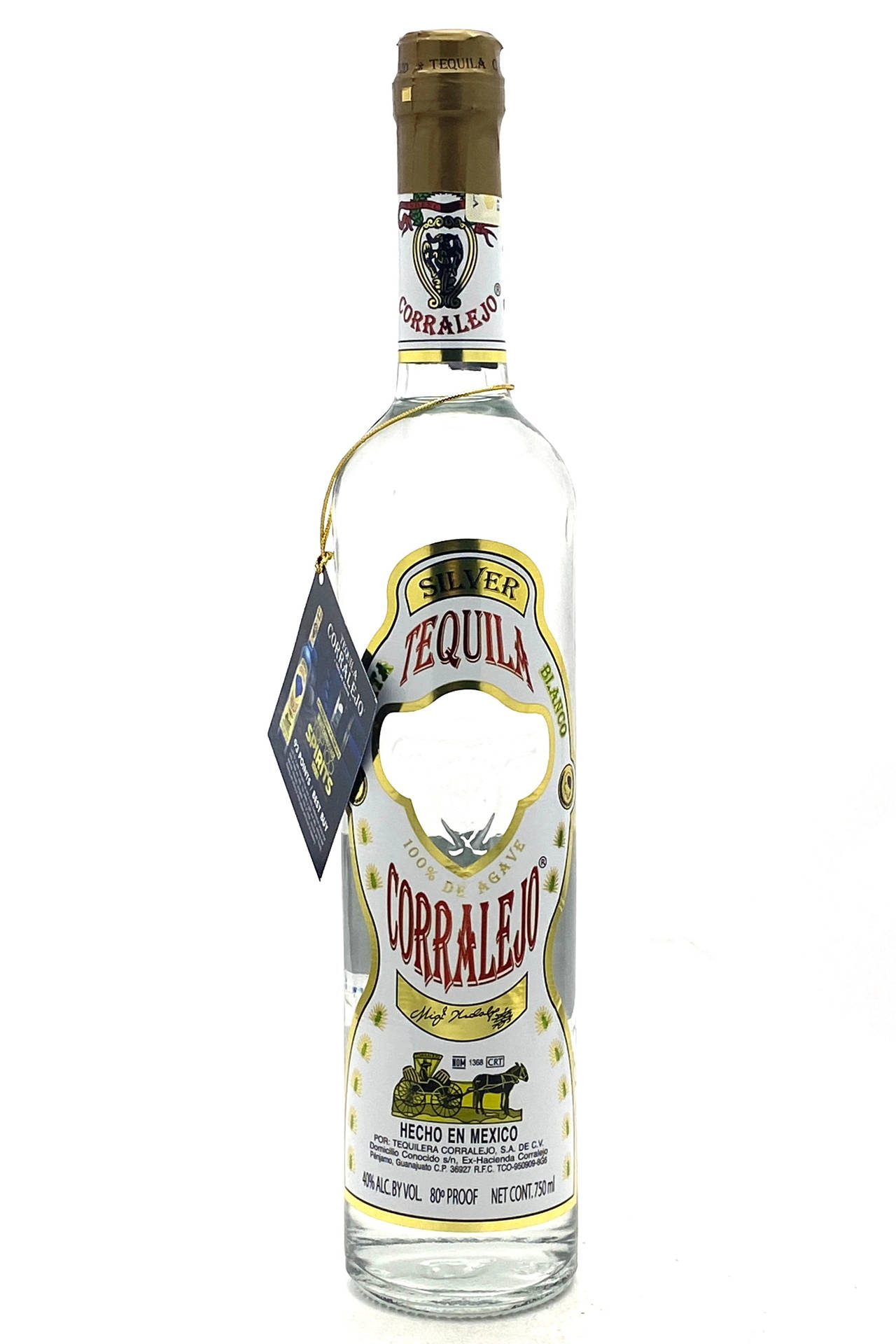 Corralejo Tequila Blanco Silver Bottle Background