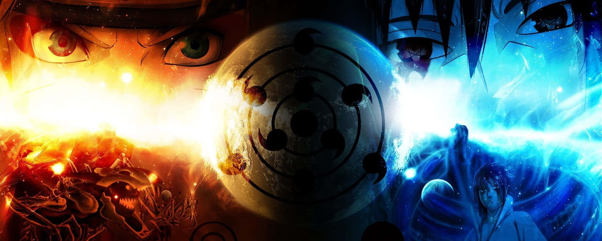 Corresponding Powers Of Naruto And Sasuke Background